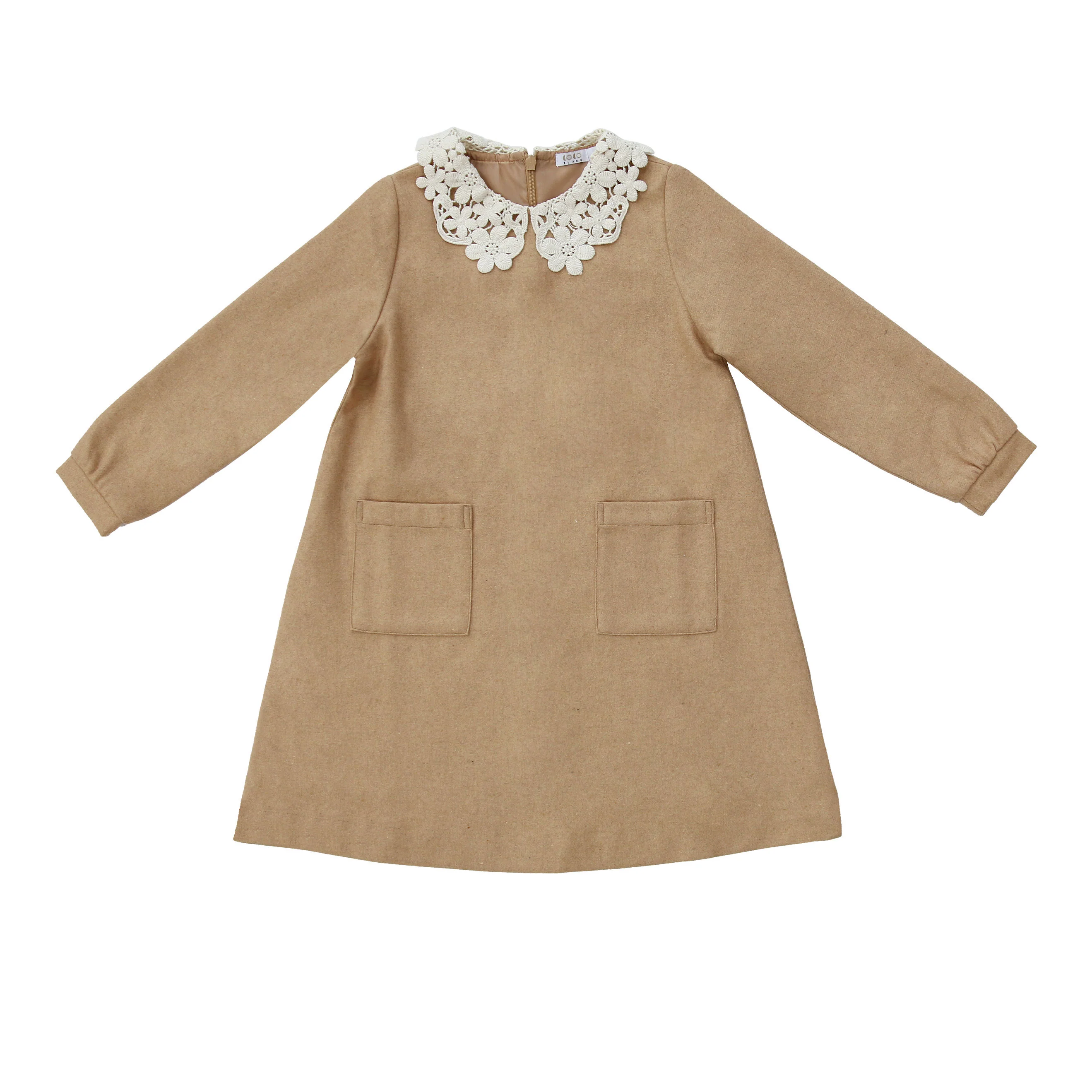 Coco Blanc Camel Lace Collar Dress