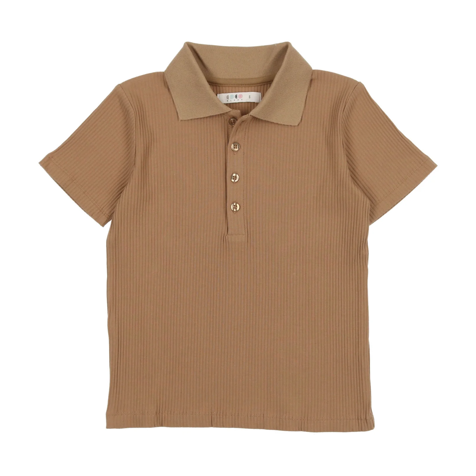 Coco Blanc Camel Ribbed Polo