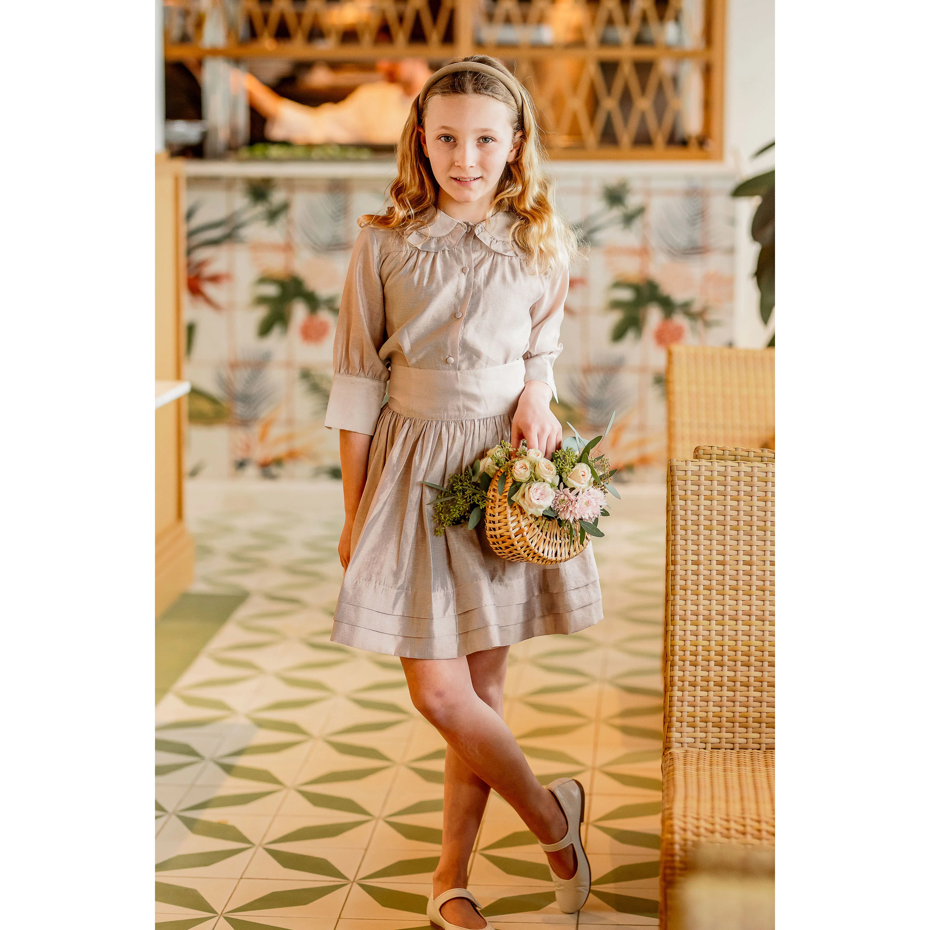 Coco Blanc Champagne Ruffle Collared Blouse - Image 2