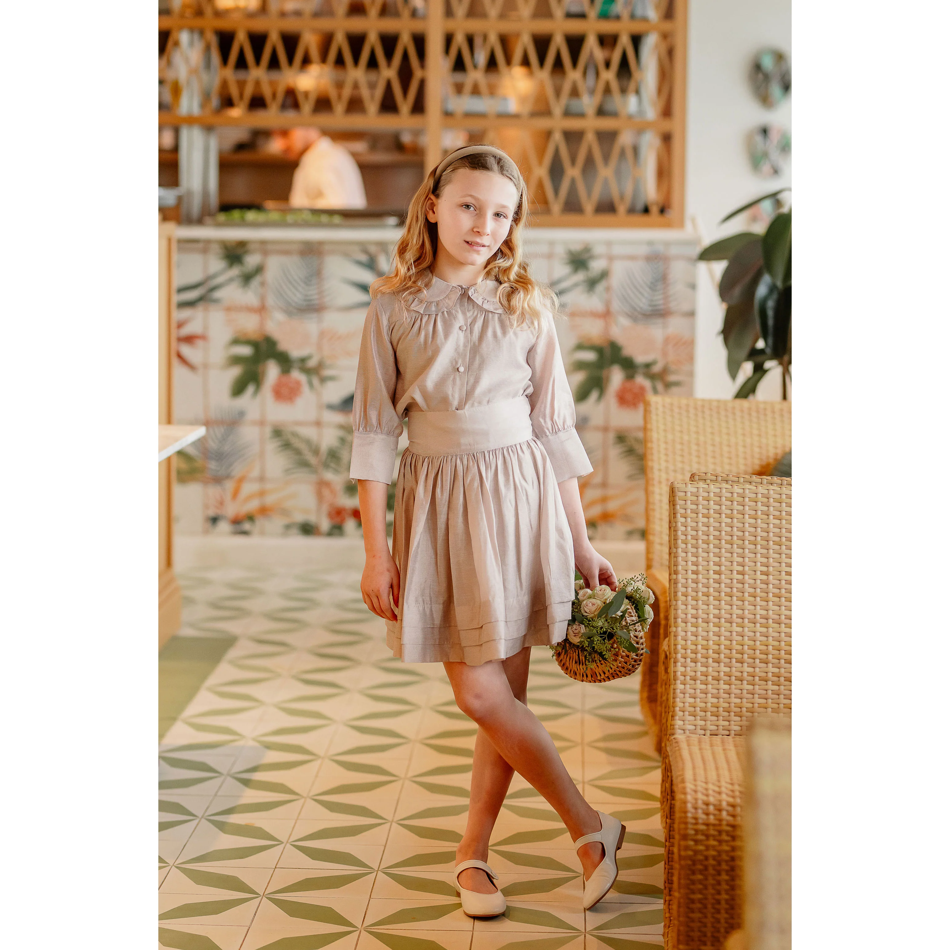 Coco Blanc Champagne Ruffle Collared Blouse - Image 3