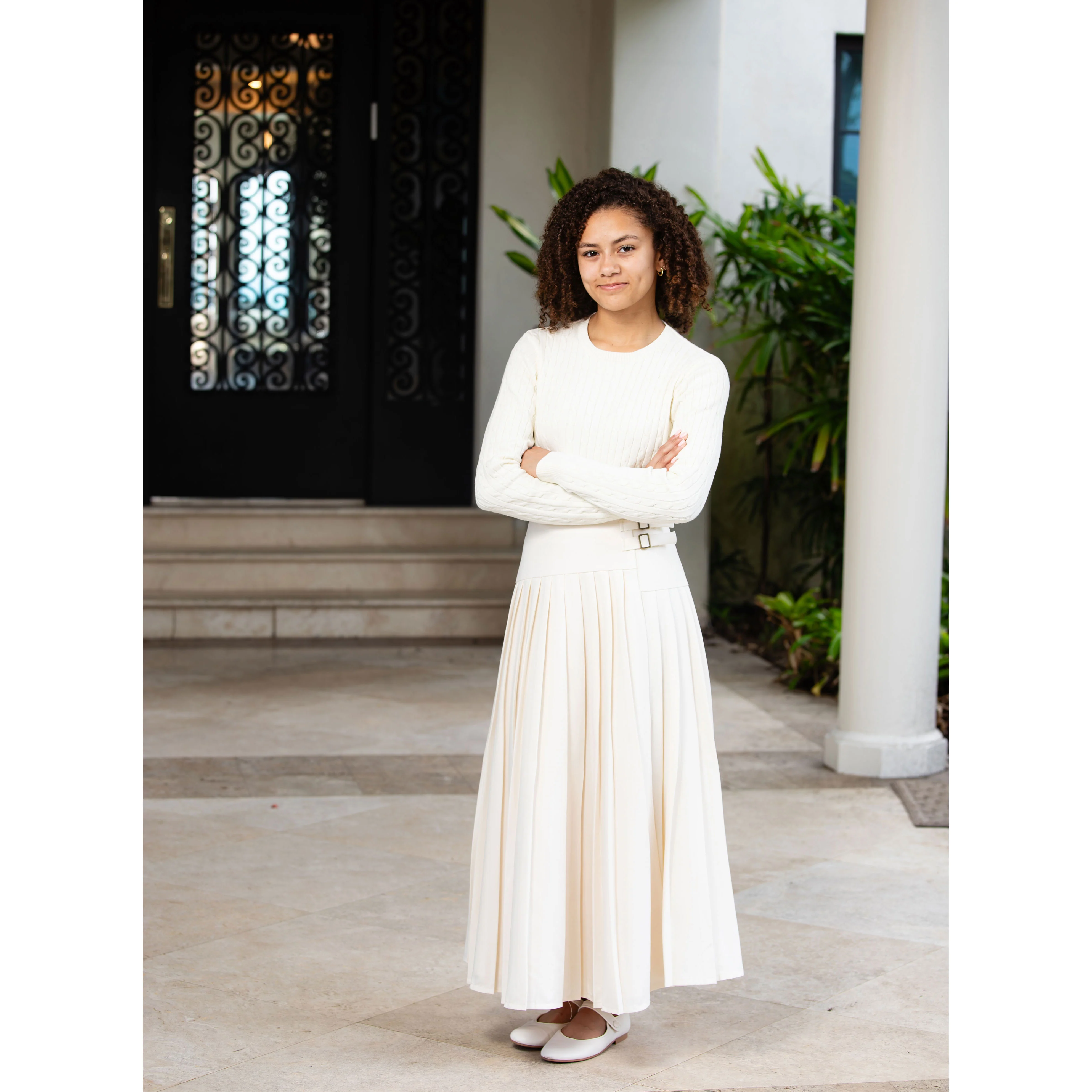 Coco Blanc Cream Cabled Sweater - Image 2