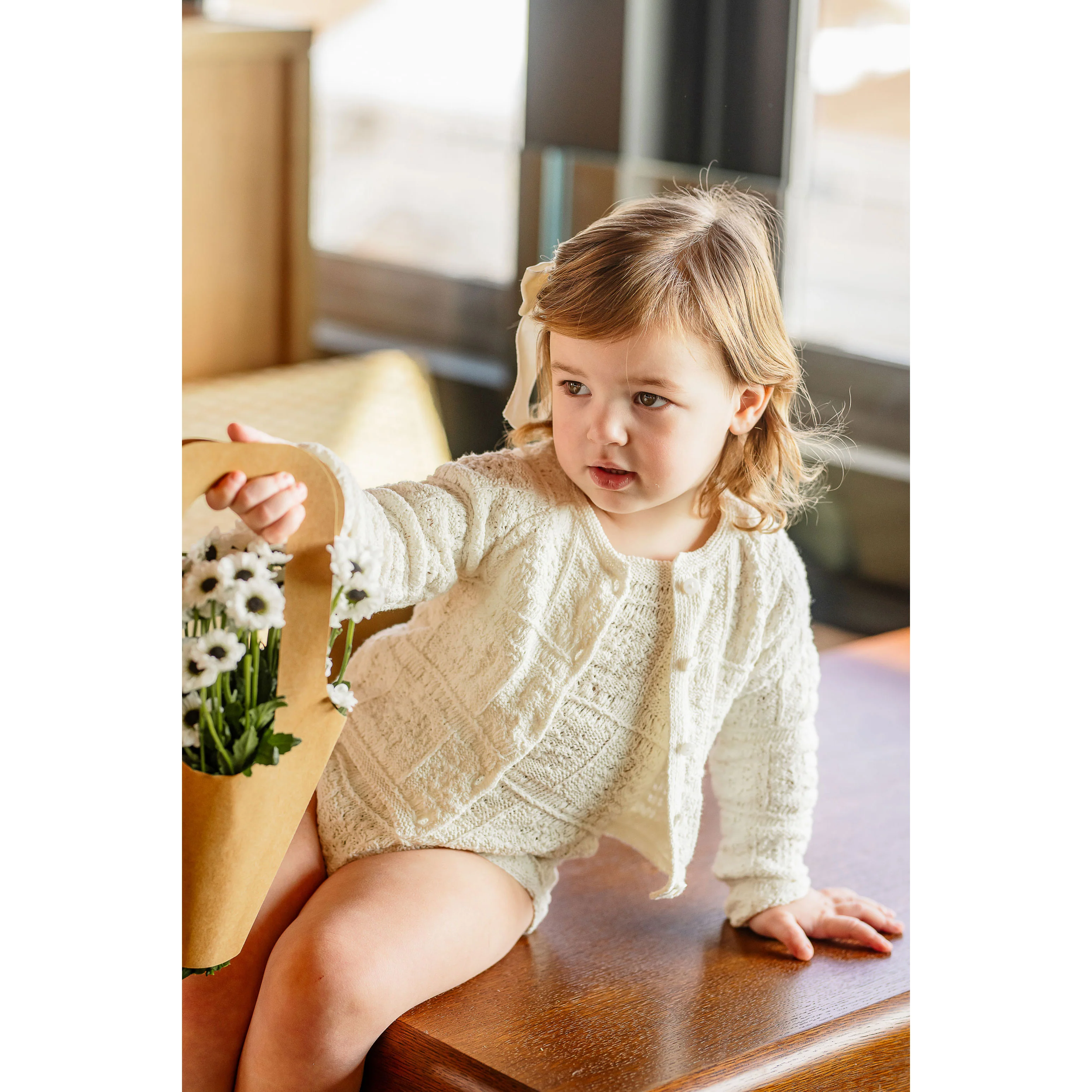 Coco Blanc Cream Crochet Cardigan - Image 2