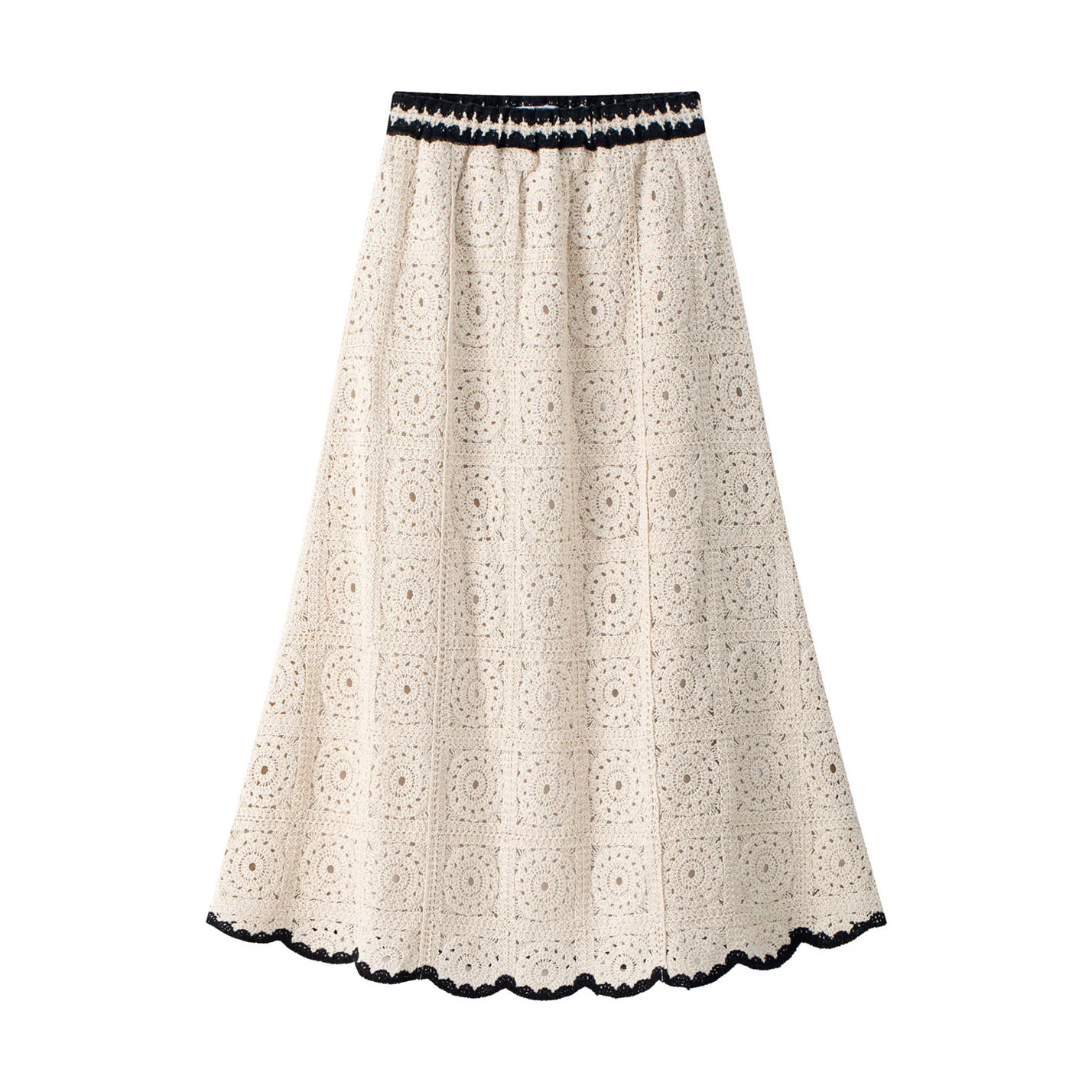 Coco Blanc Cream Crochet Skirt
