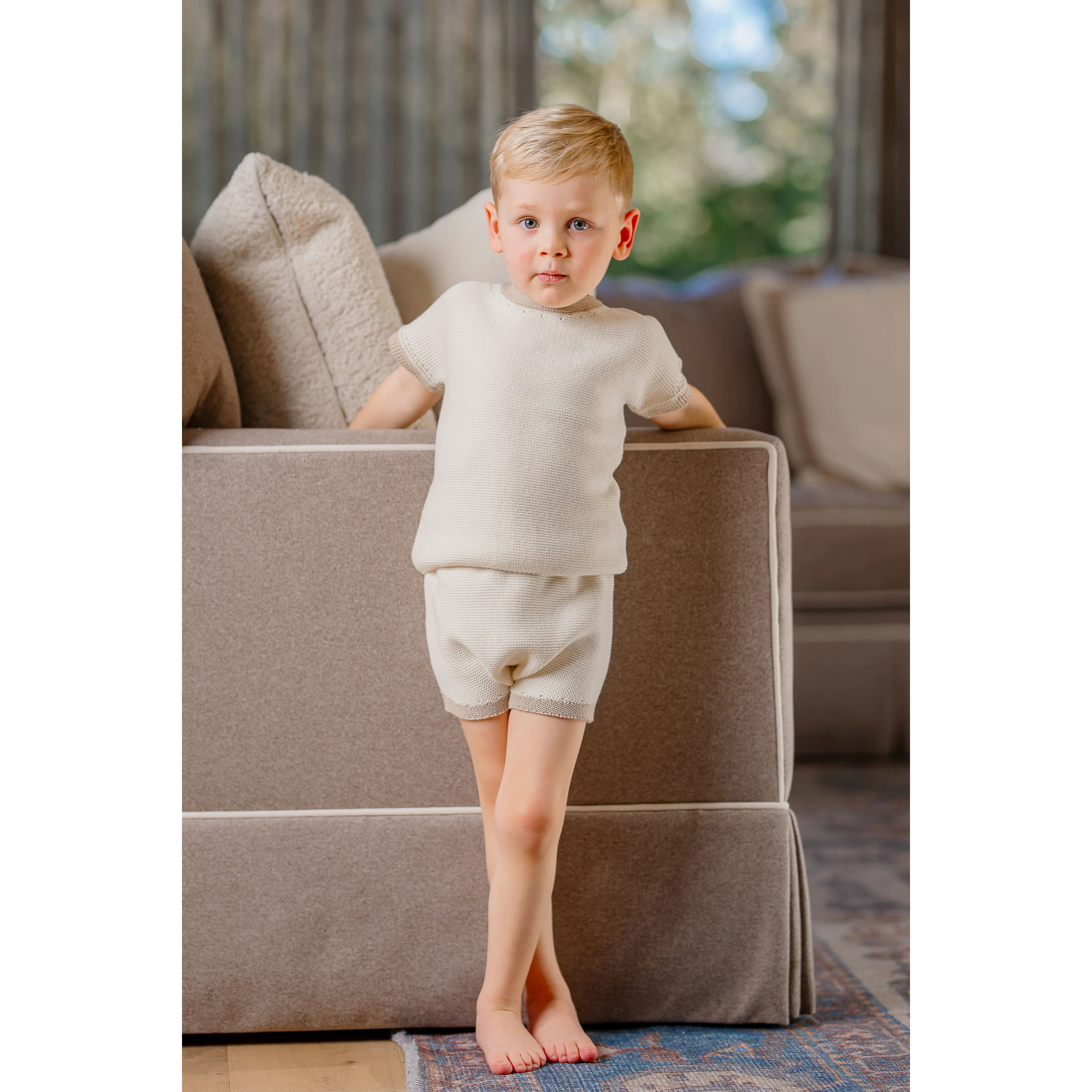 Coco Blanc Cream Knit Colorblock Set - Image 2