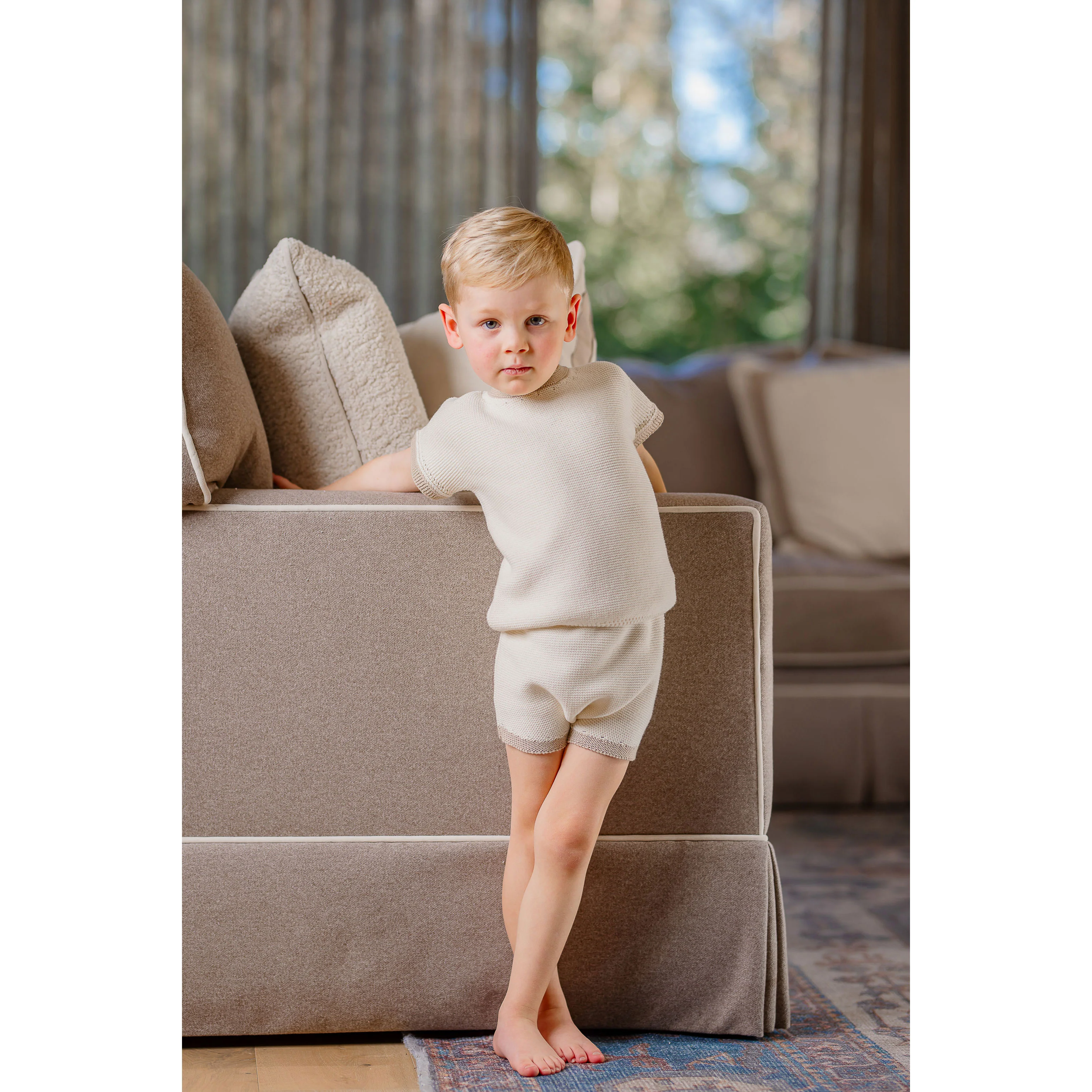 Coco Blanc Cream Knit Colorblock Set - Image 3