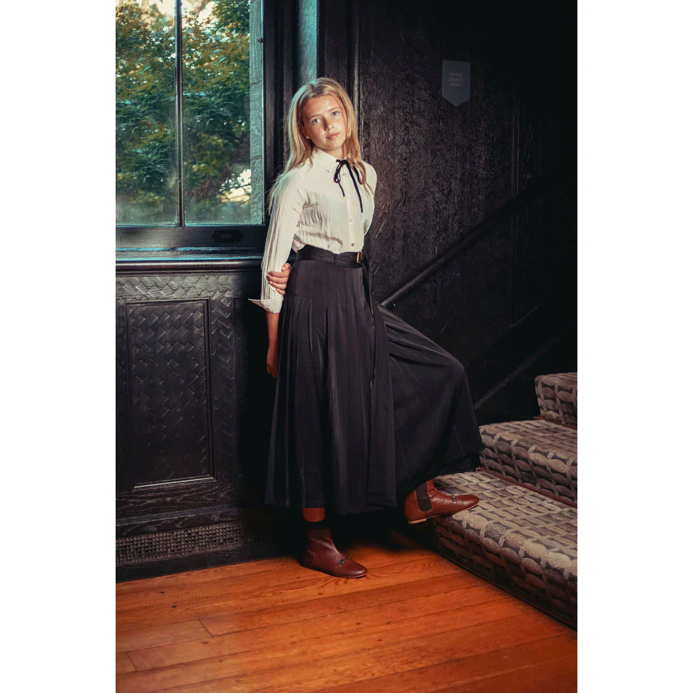 Coco Blanc Cream Silk Blouse With Velvet Tie - Image 3