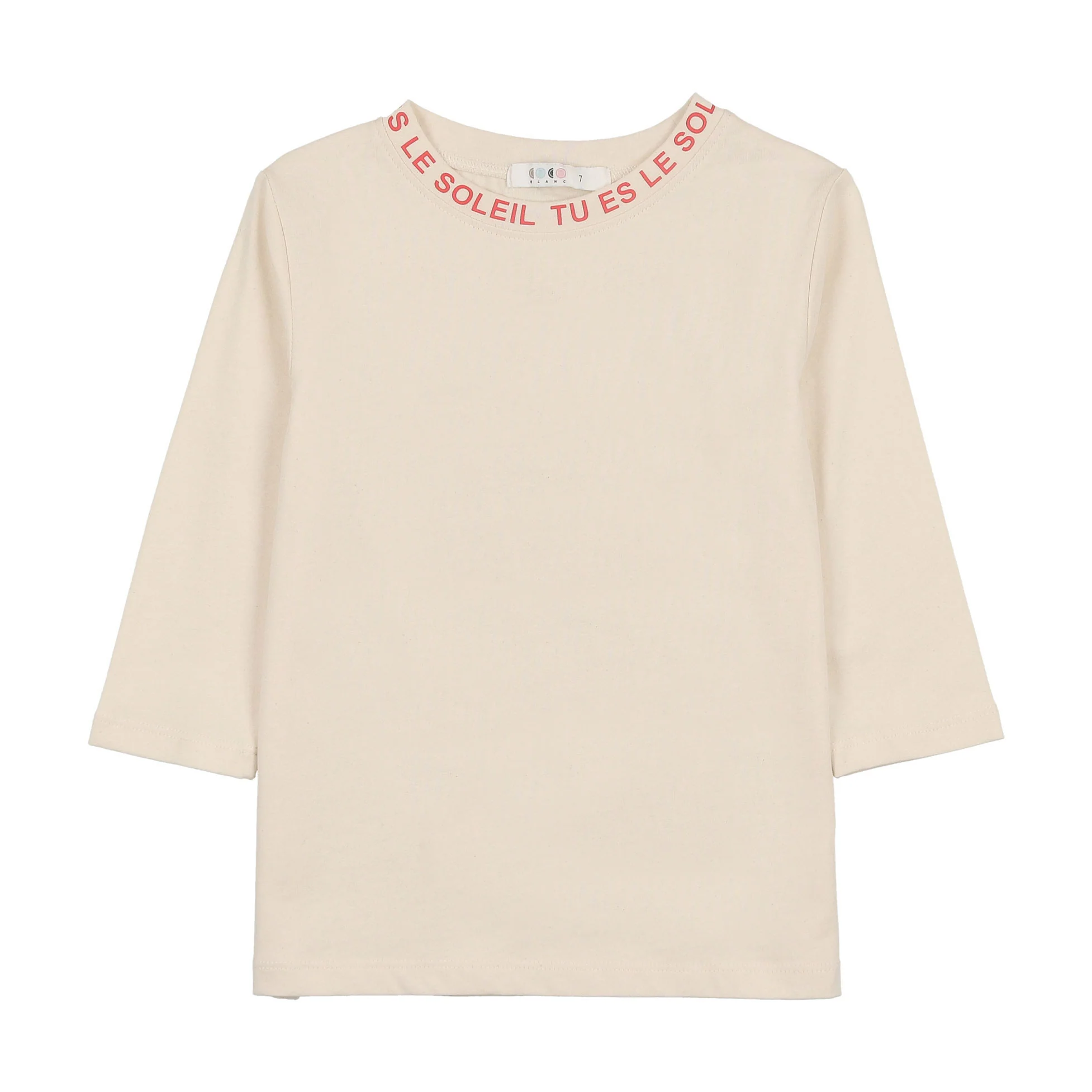 Coco Blanc Cream W/ Red Crew Neck Tee