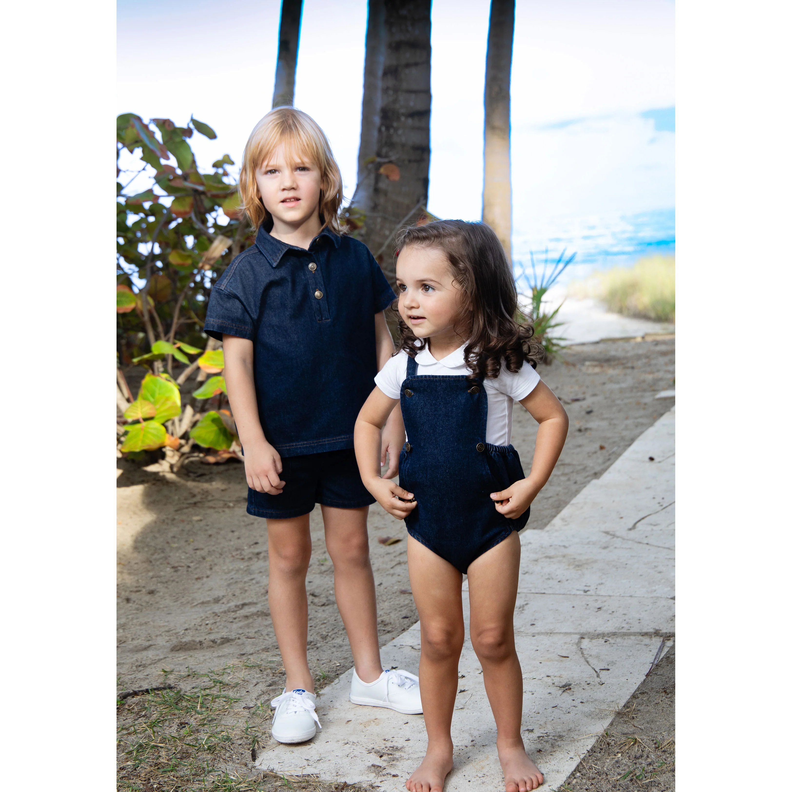 Coco Blanc Dark Blue Denim Shorts - Image 2