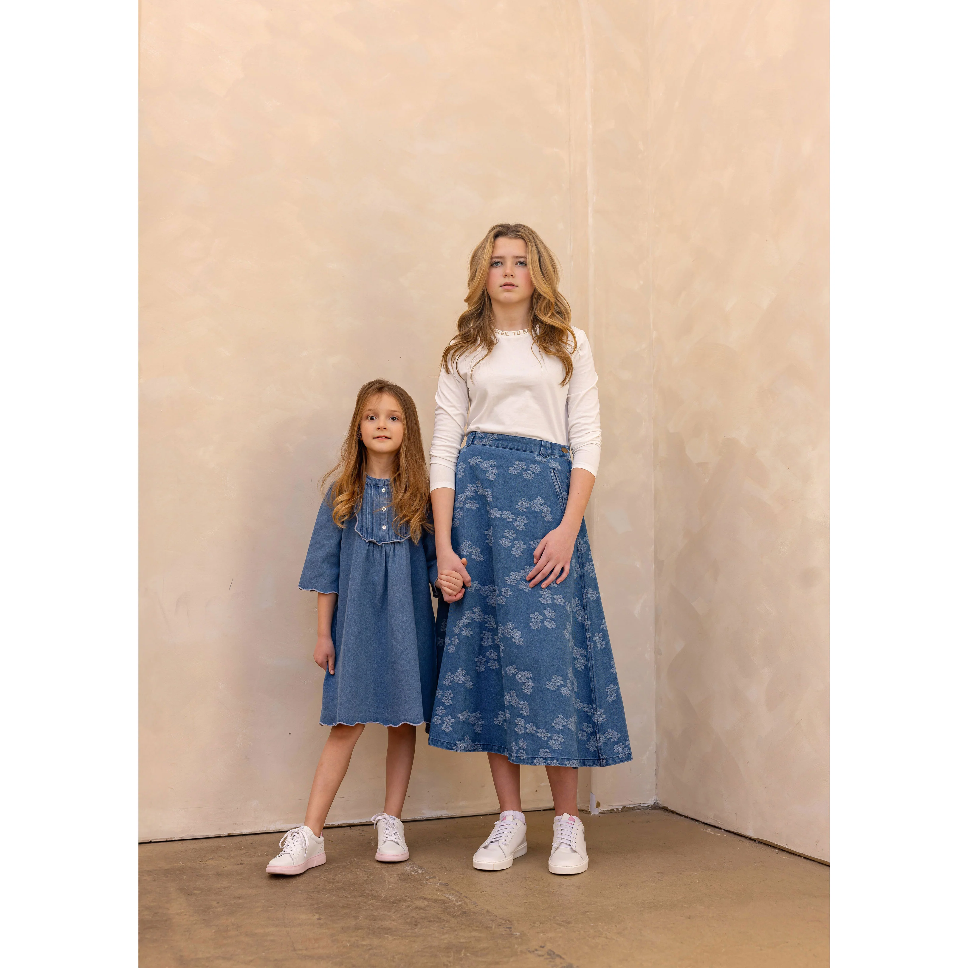 Coco Blanc Denim Scalloped Dress - Image 2