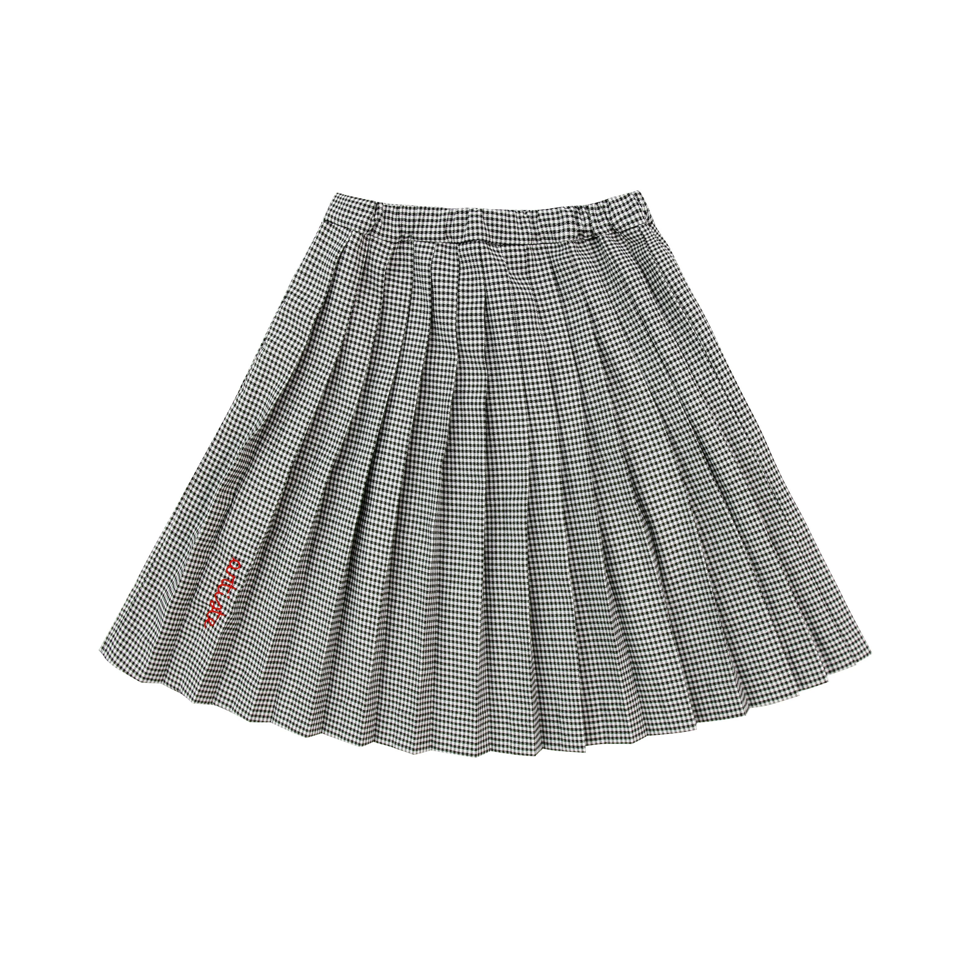 Coco Blanc Gingham Pleated Skirt