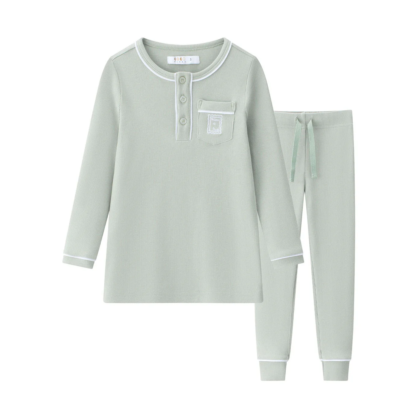 Coco Blanc Green Henley Pjs