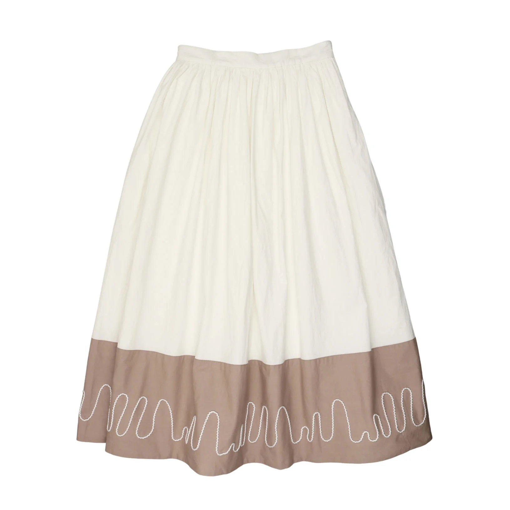 Coco Blanc Ivory/Taupe Colorblock Skirt - Image 3