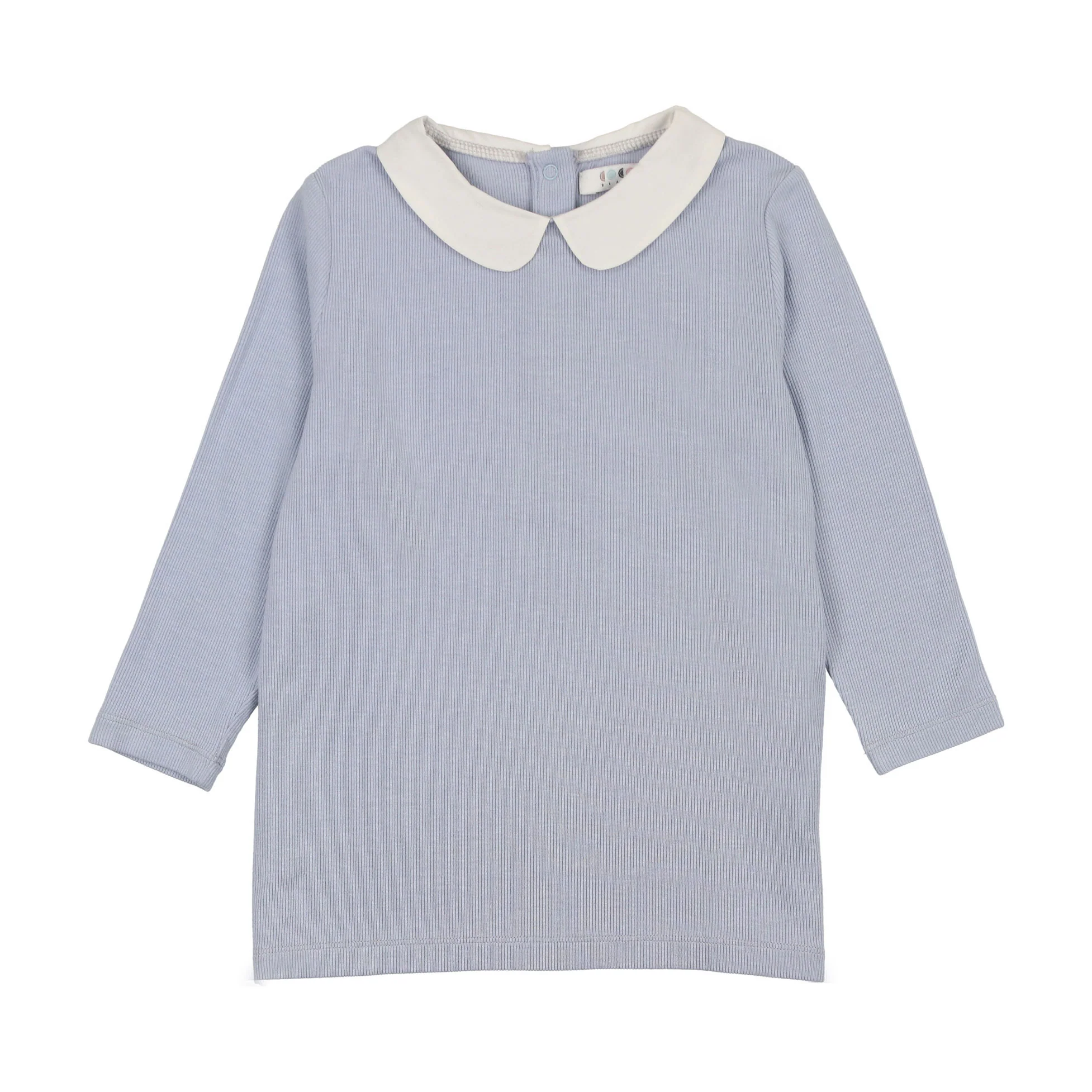 Coco Blanc Light Blue Peter Pan Ribbed Top