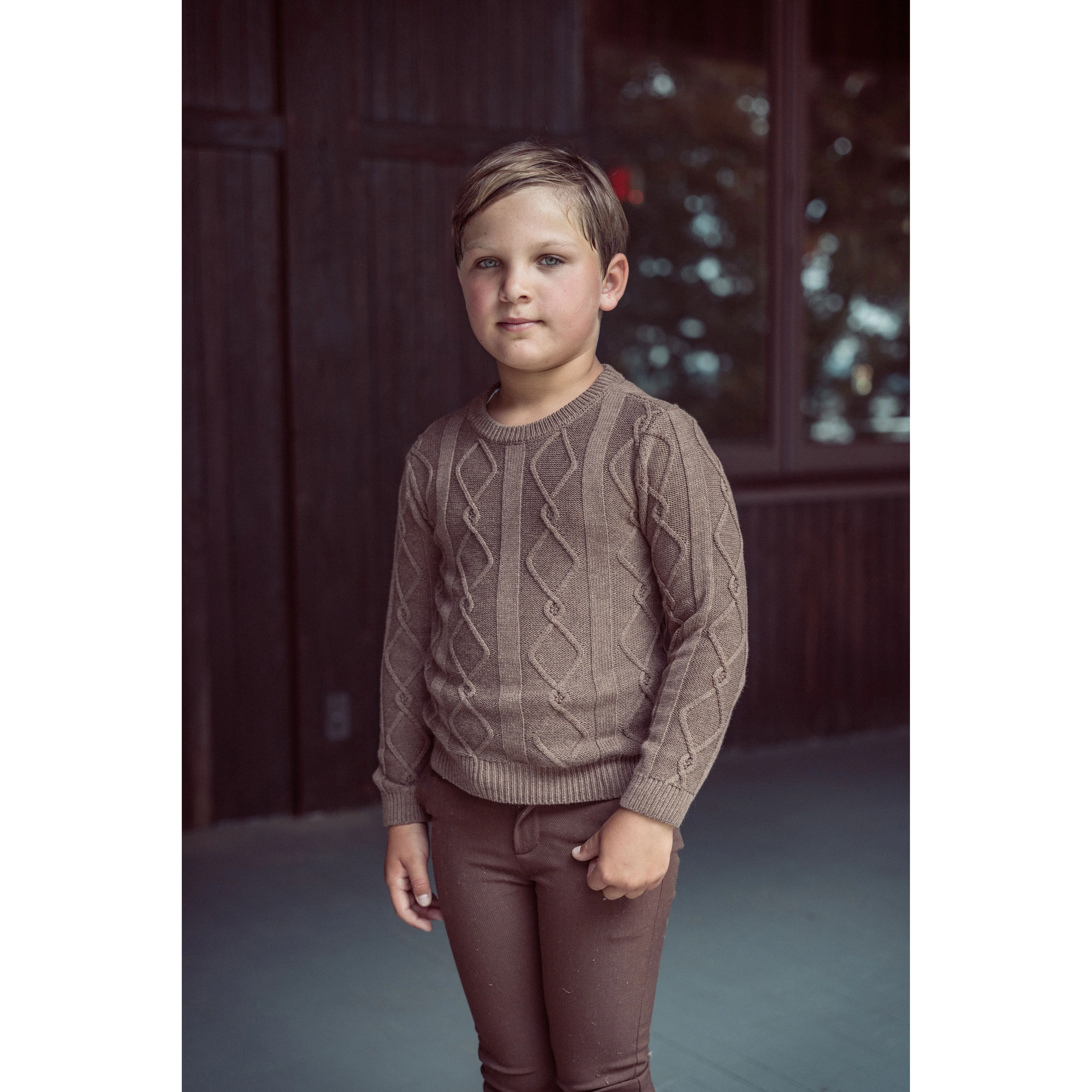 Coco Blanc Mocha Diamond Crew Sweater - Image 2