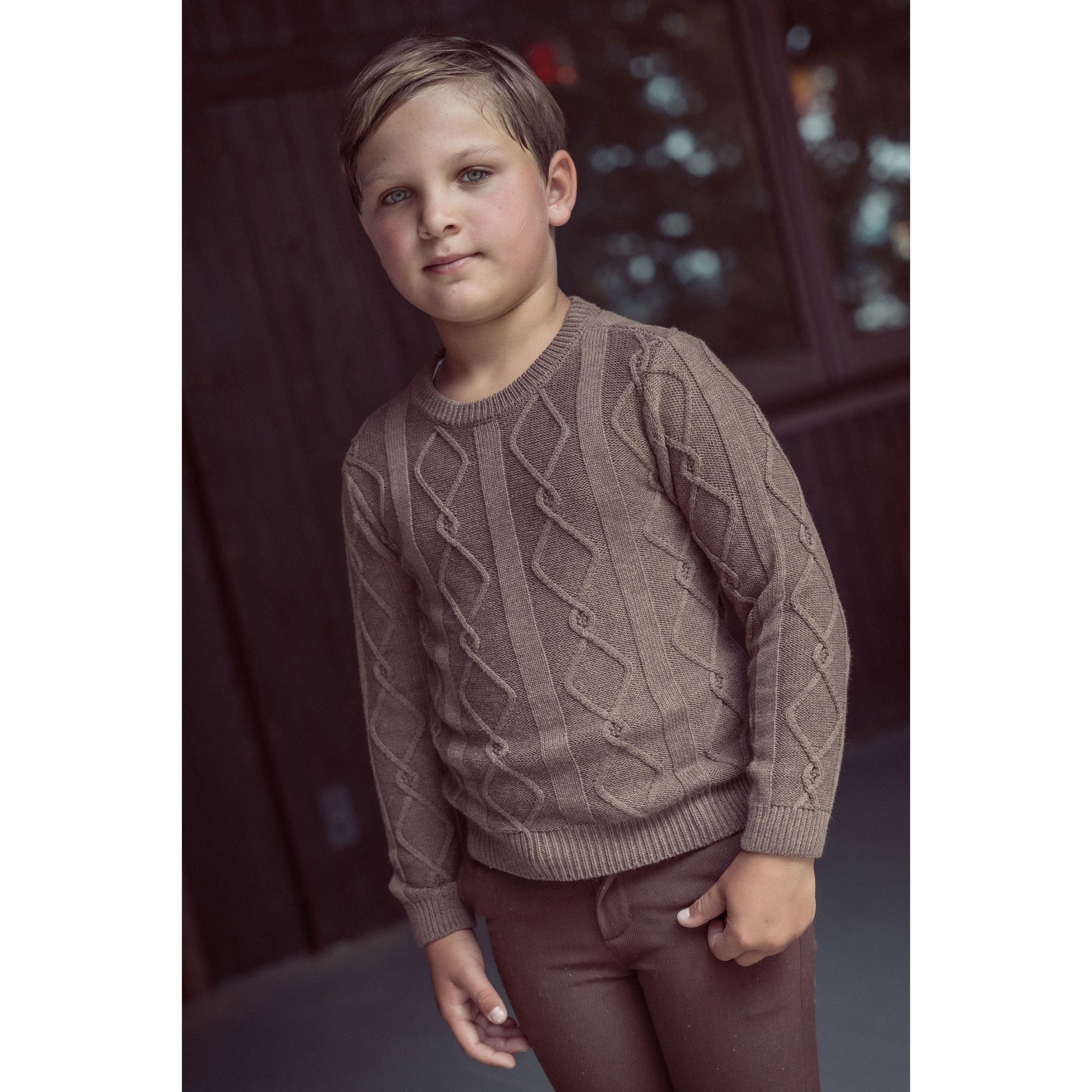 Coco Blanc Mocha Diamond Crew Sweater - Image 3
