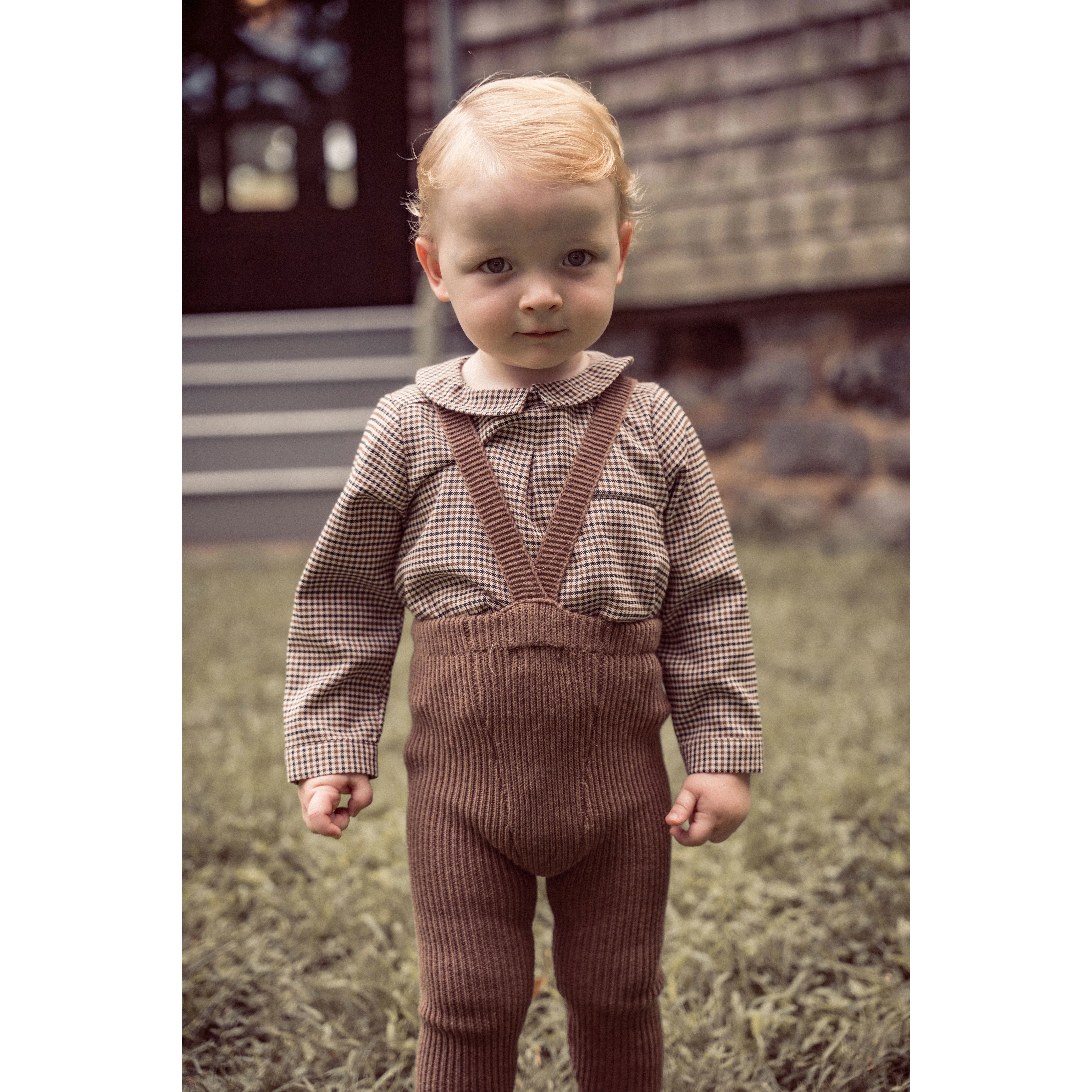 Coco Blanc Mocha Knit Suspender Leggings - Image 3