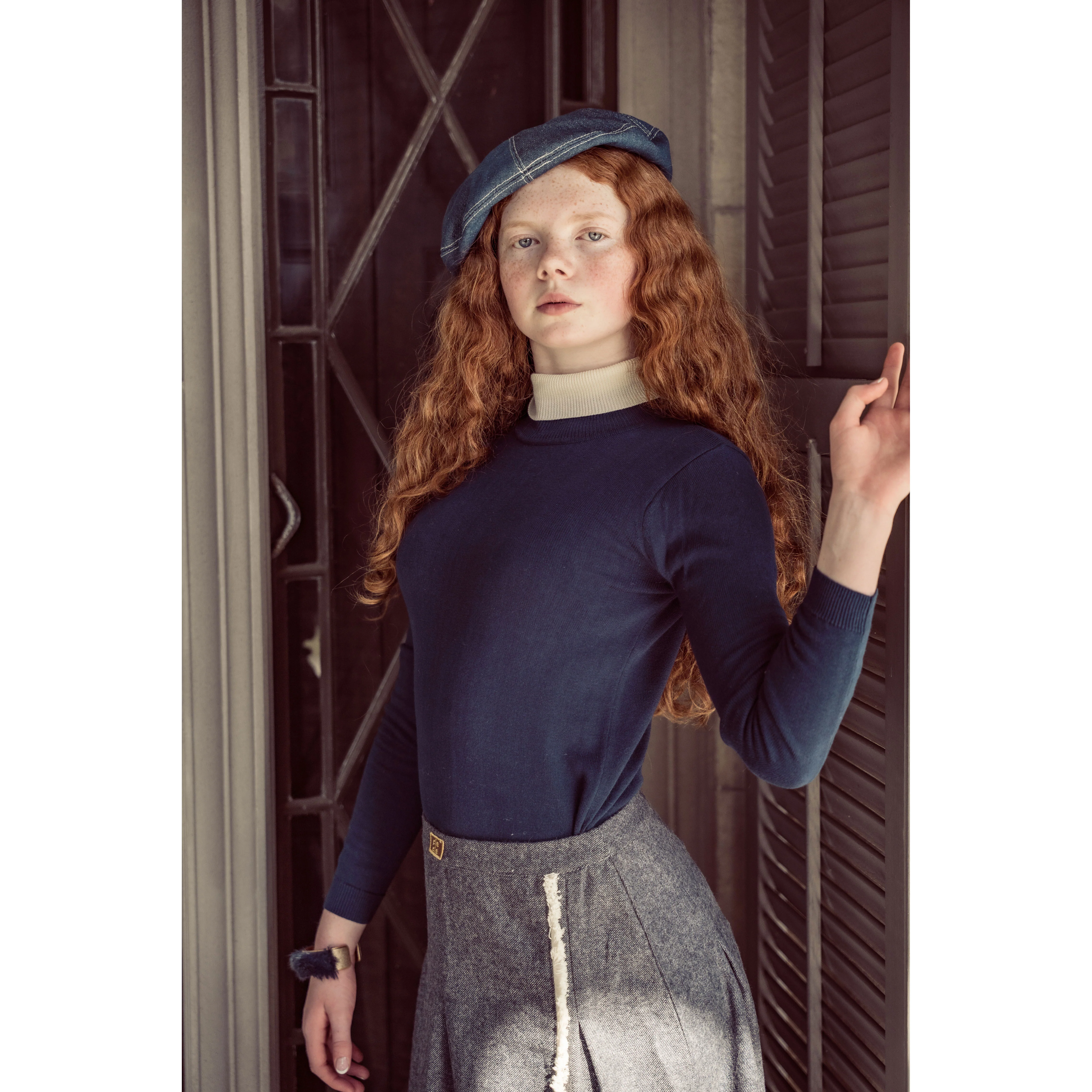 Coco Blanc Navy Colorblock Turtleneck - Image 2