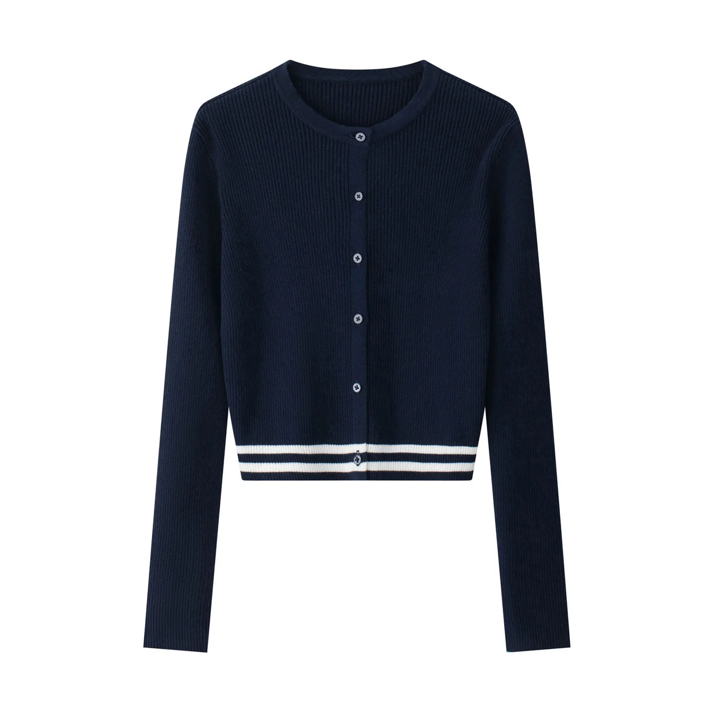 Coco Blanc Navy Stripe Cuff Cardigan