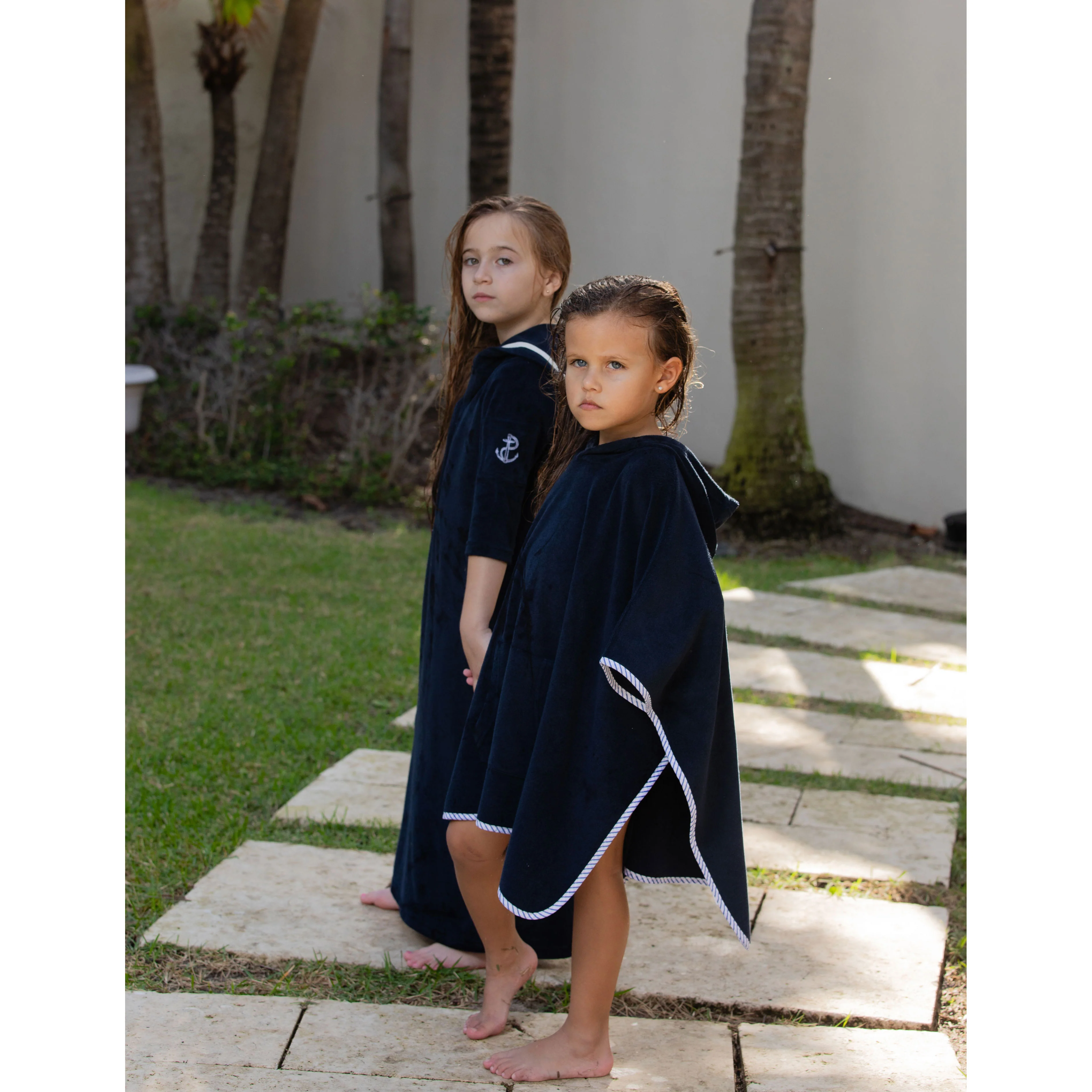 Coco Blanc Navy Terry Poncho - Image 3