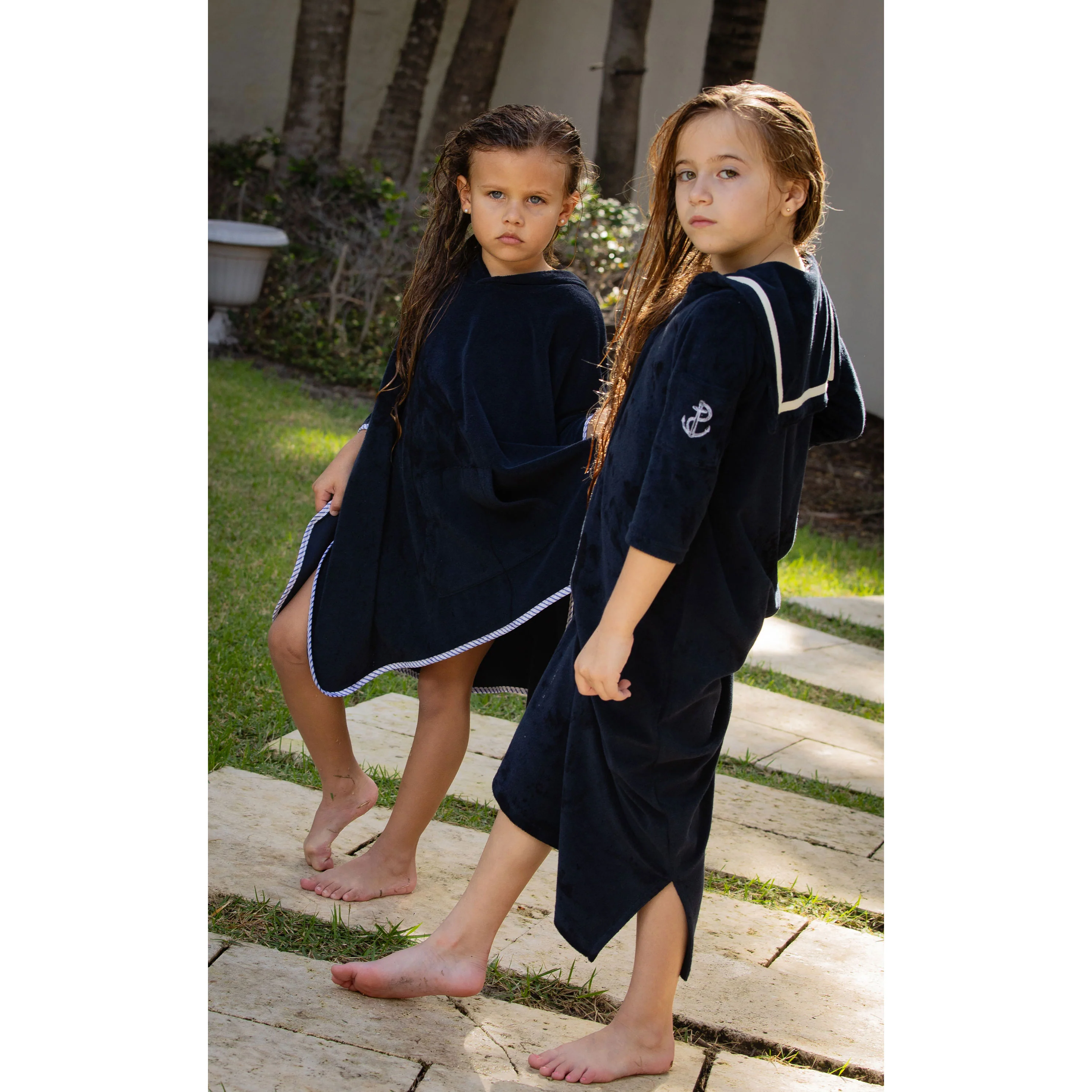 Coco Blanc Navy Terry Sailor Robe - Image 4