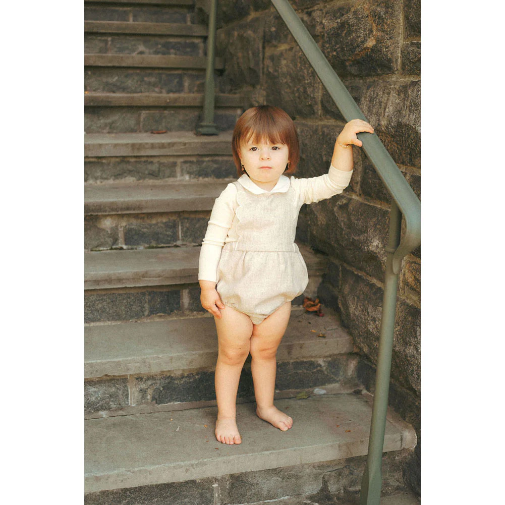 Coco Blanc Oat Scalloped Romper - Image 2