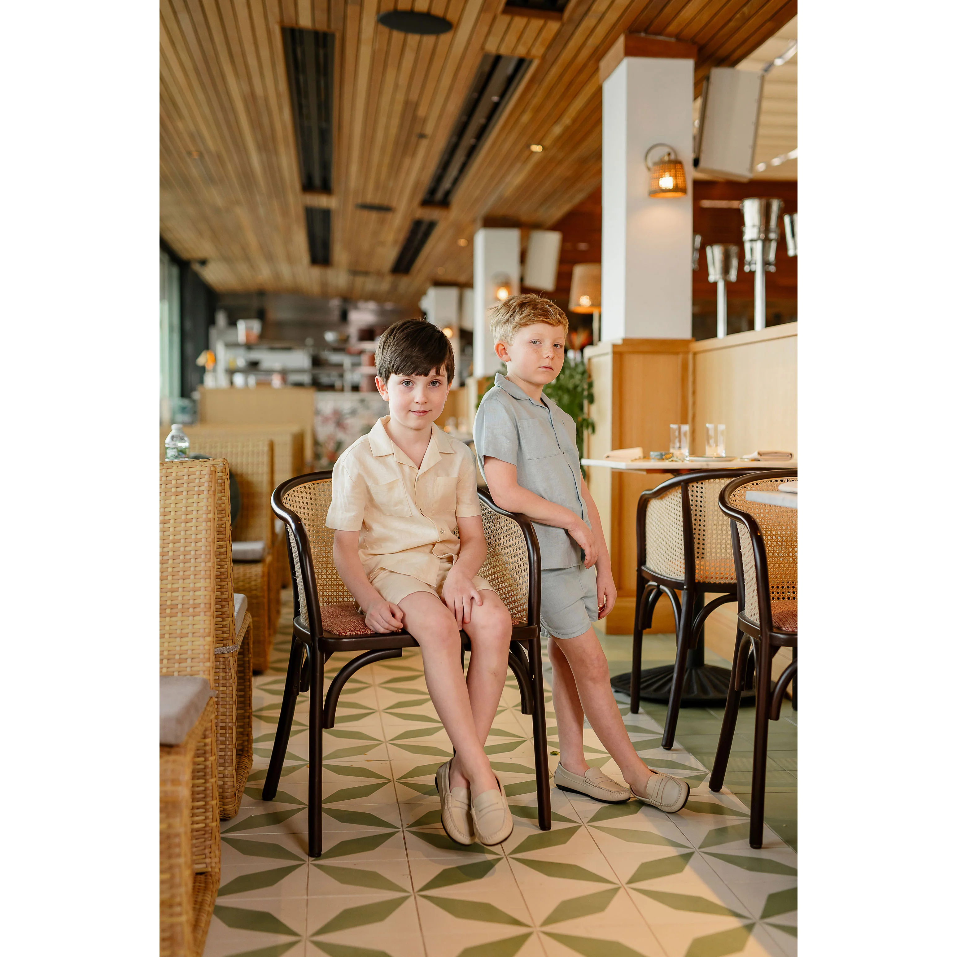 Coco Blanc Pale Blue Linen Shorts - Image 2
