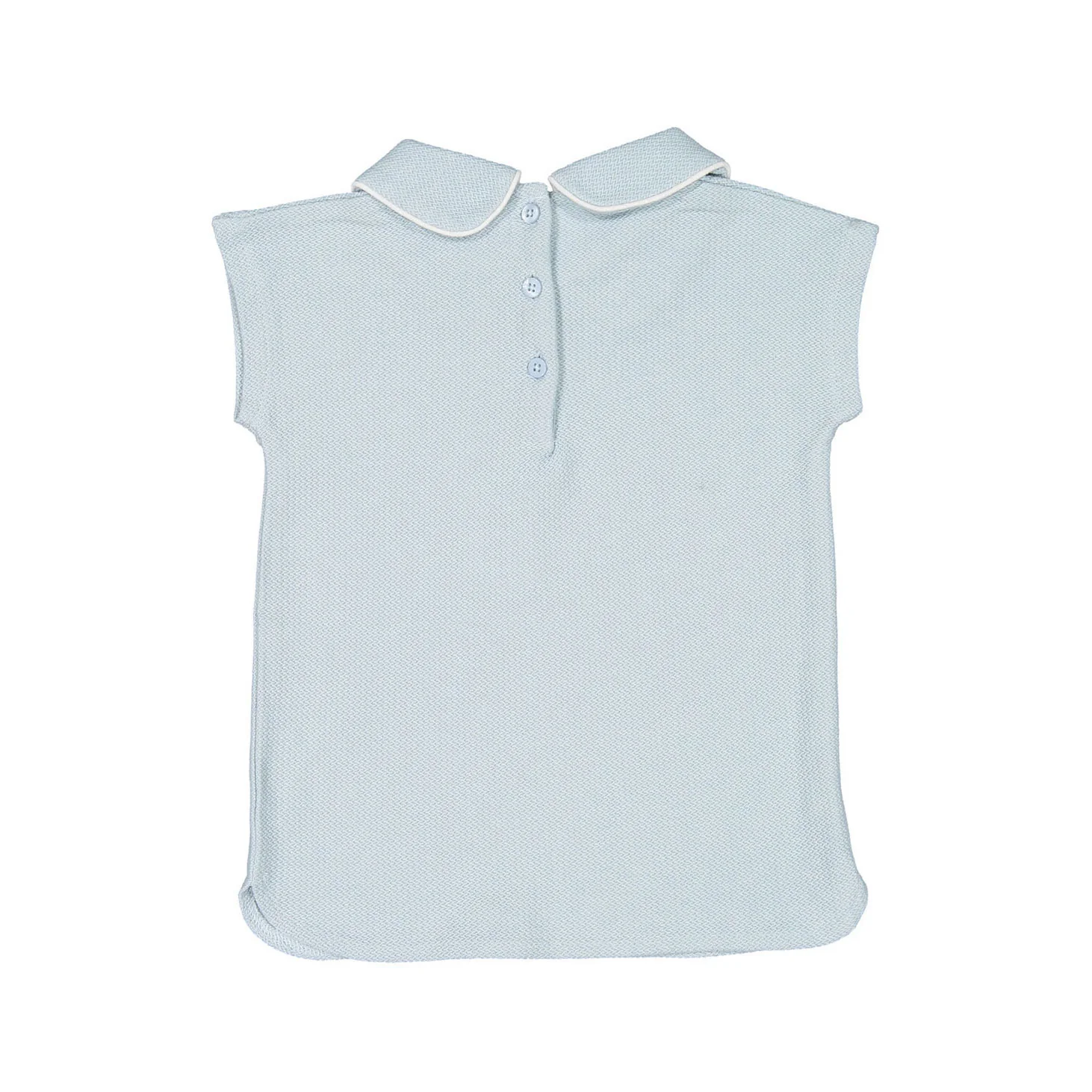 Coco Blanc Pale Blue Peter Pan Shirt - Image 2