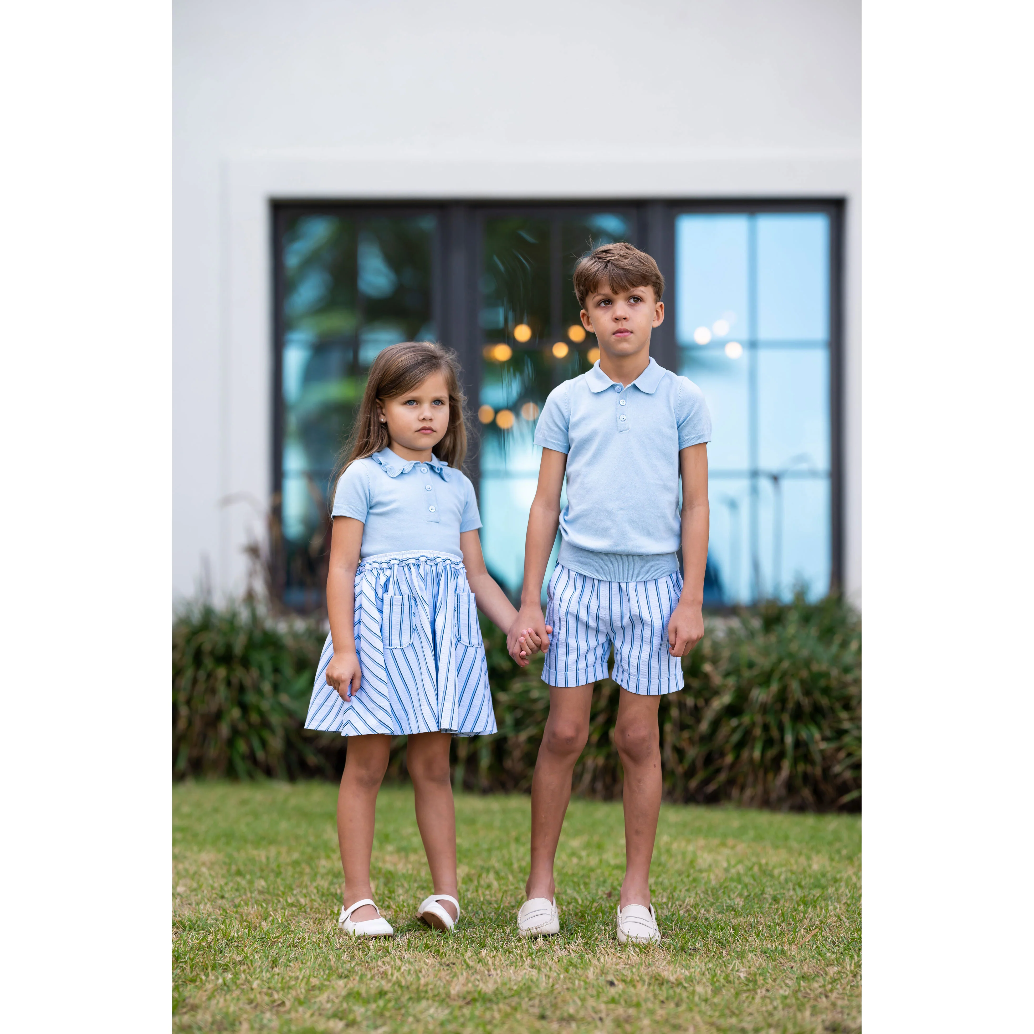Coco Blanc Pale Blue Ruffle Collar Sweater - Image 3