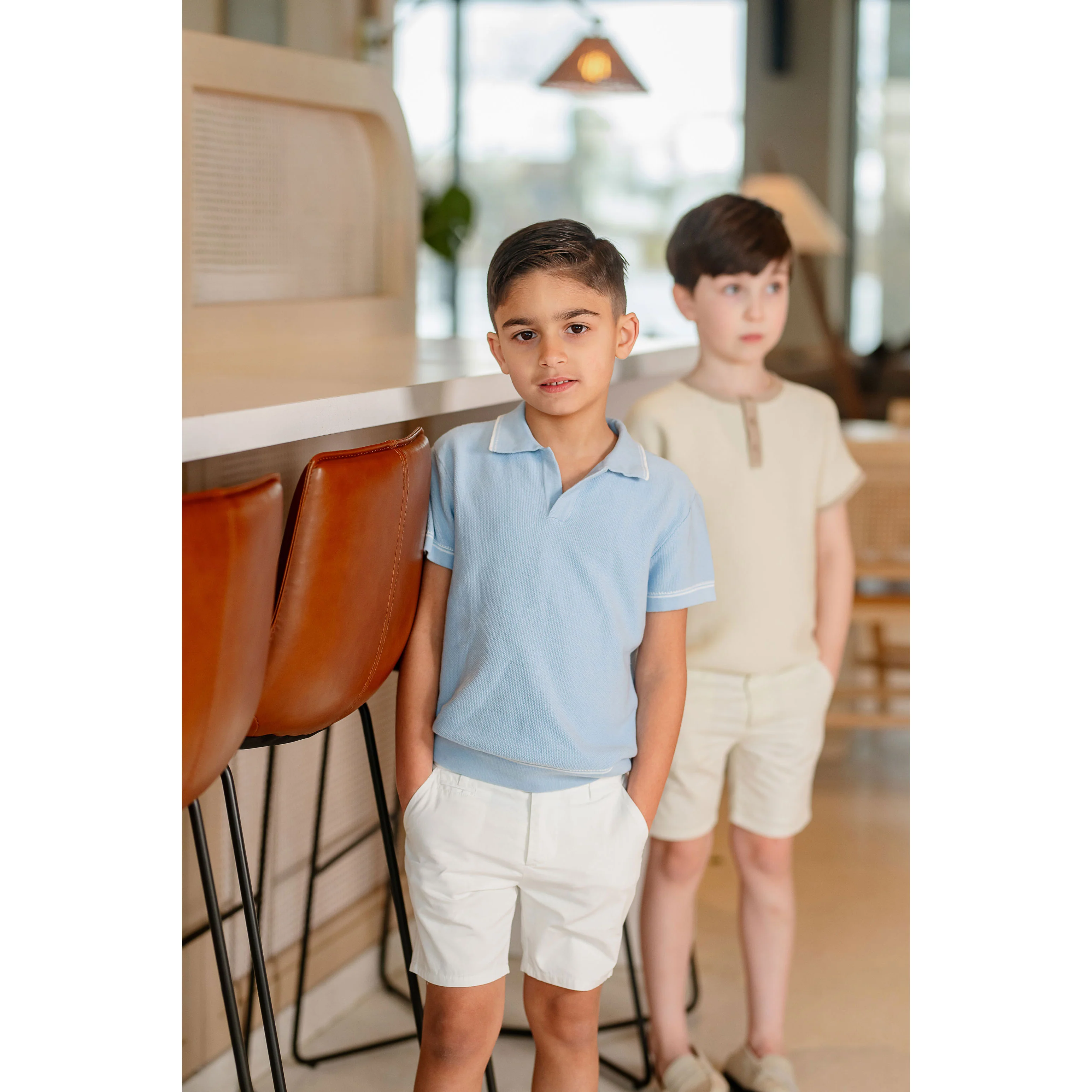 Coco Blanc Pale Blue Stitched Polo - Image 2