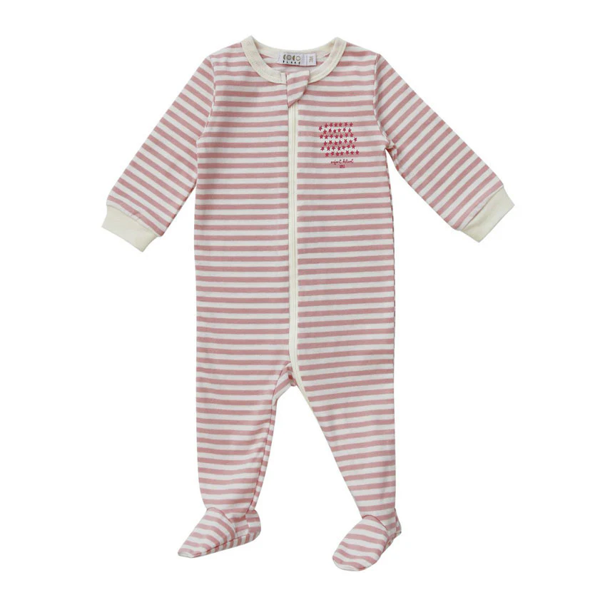 Coco Blanc Pink Striped Footie