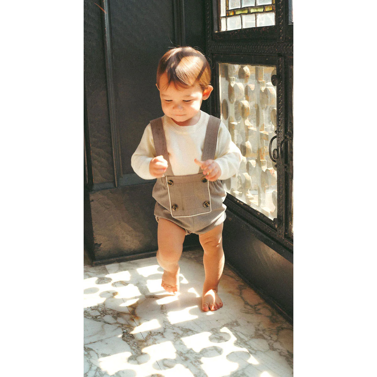 Coco Blanc Plaid Short Overalls - Image 2