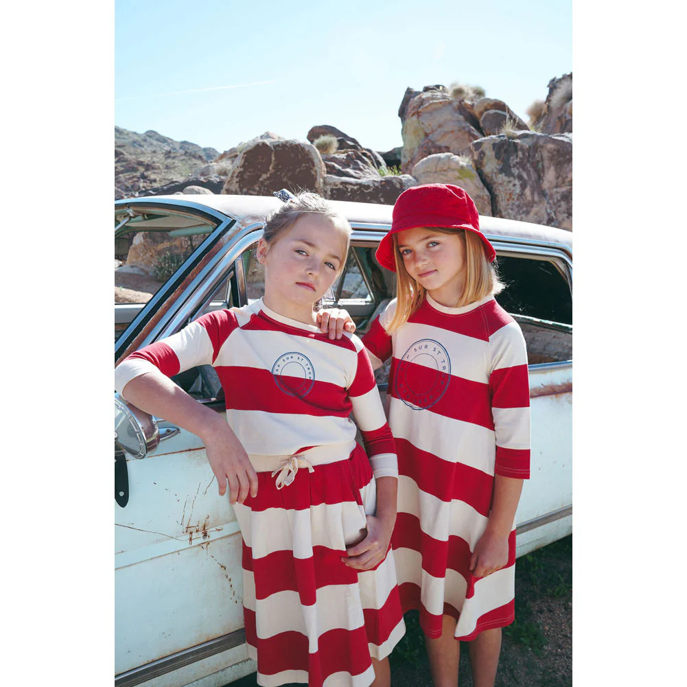Coco Blanc Red Stripe 3/4 Sleeve Tee - Image 2