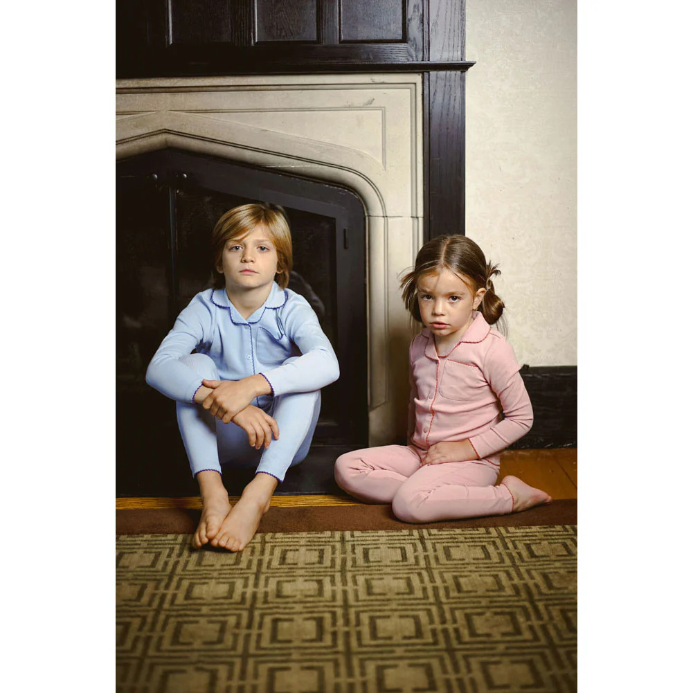 Coco Blanc Sky Blue Cotton Grandpa Pjs - Image 2