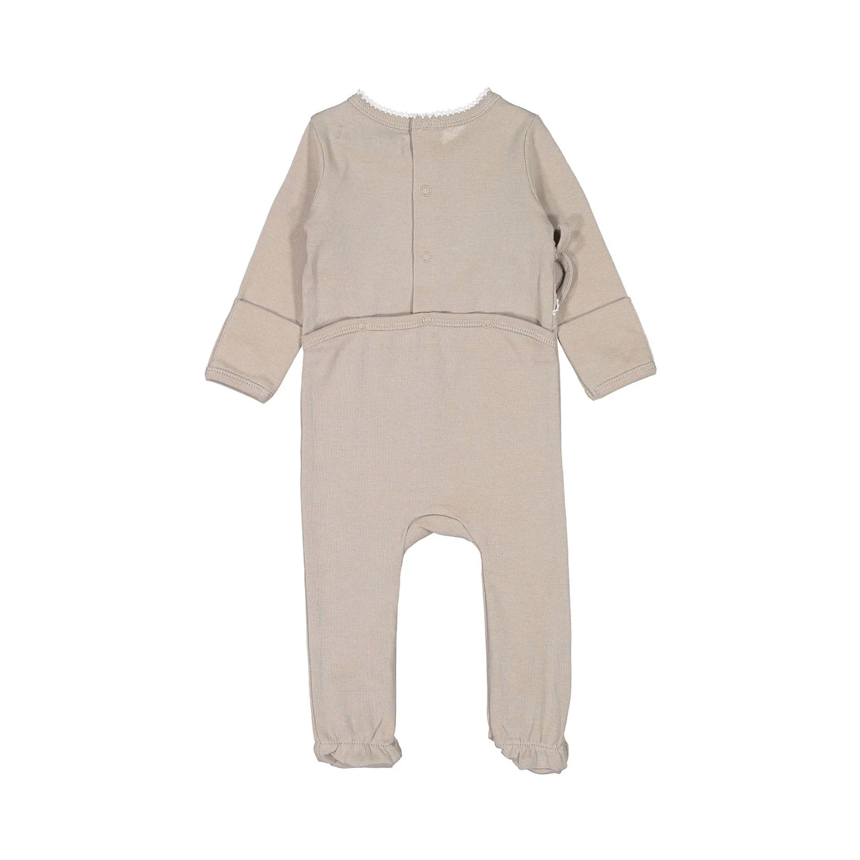 Coco Blanc Taupe Footie with Bonnet - Image 2
