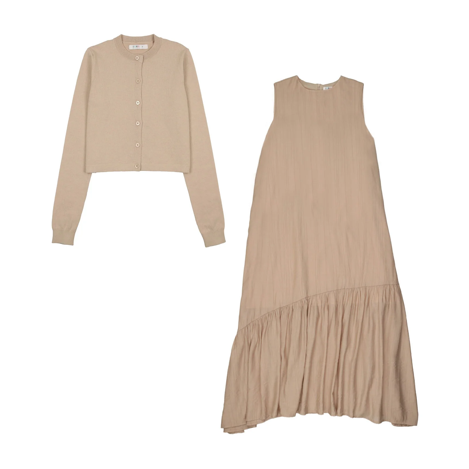 Coco Blanc Taupe Knit Cardigan - Image 2