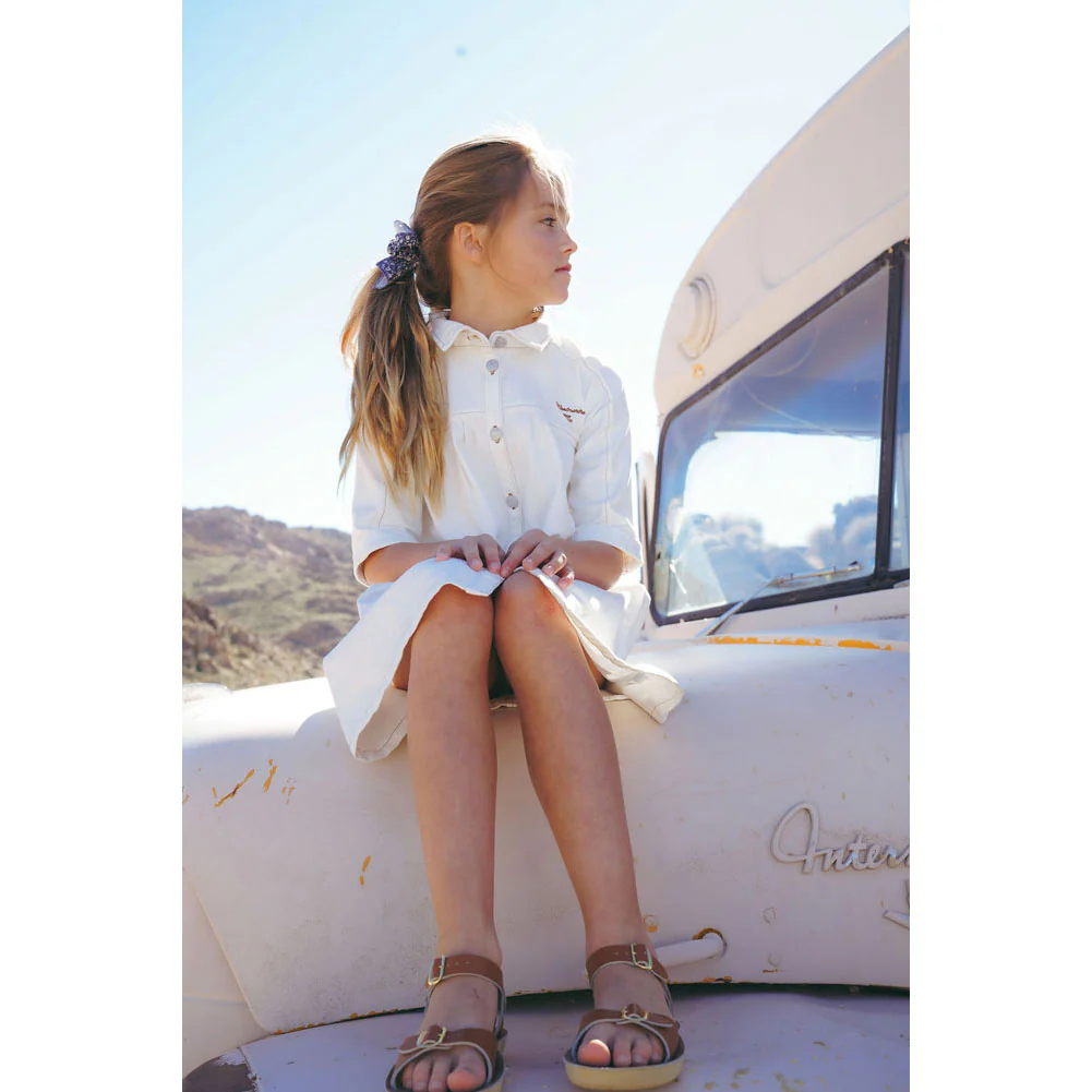 Coco Blanc White Denim 3/4 Sleeve Dress - Image 3