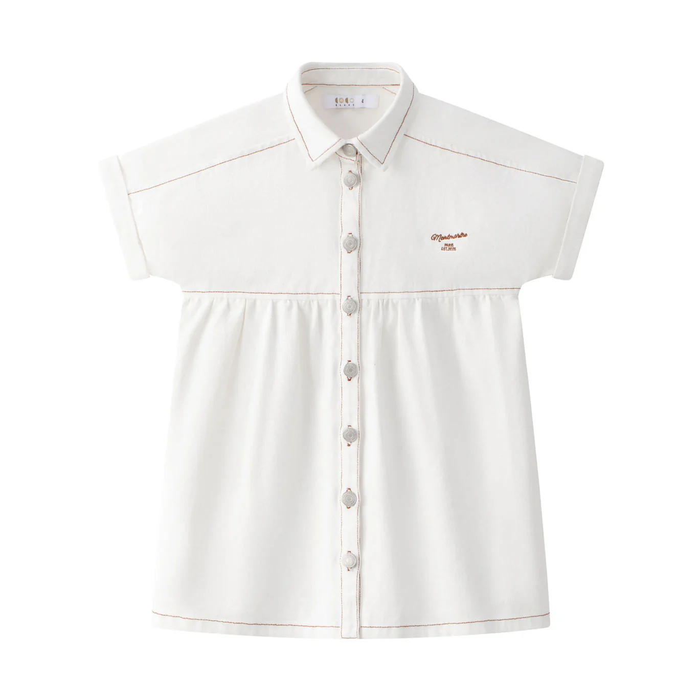 Coco Blanc White Denim Short Sleeve Dress