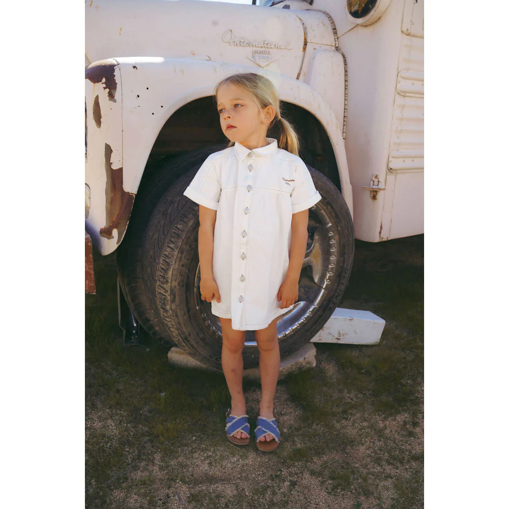 Coco Blanc White Denim Short Sleeve Dress - Image 2