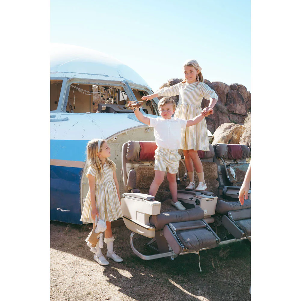 Coco Blanc White Peter Pan Linear Shirt - Image 3