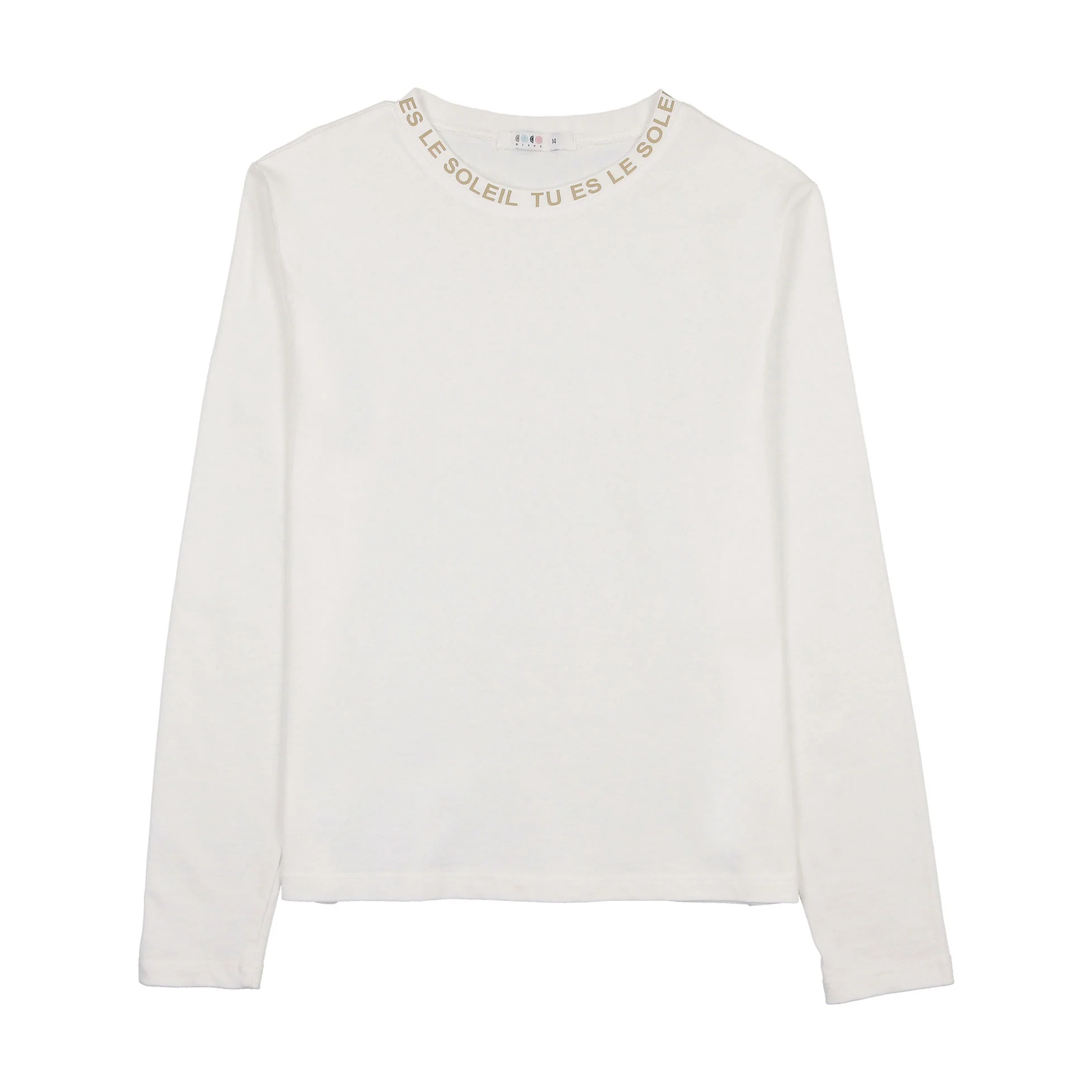 Coco Blanc White W/ Tan Crew Neck