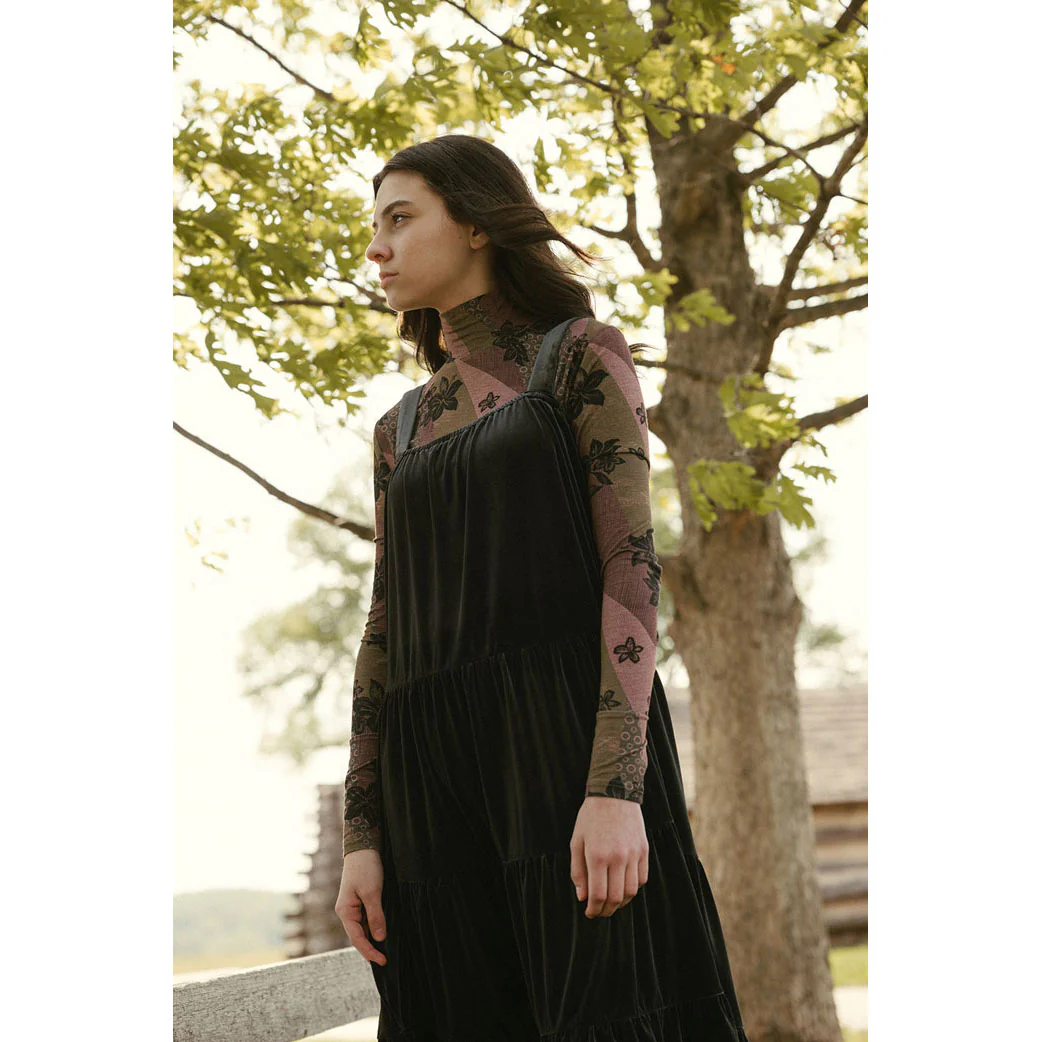 Darlin Black Velvet Tiered Jumper - Image 3
