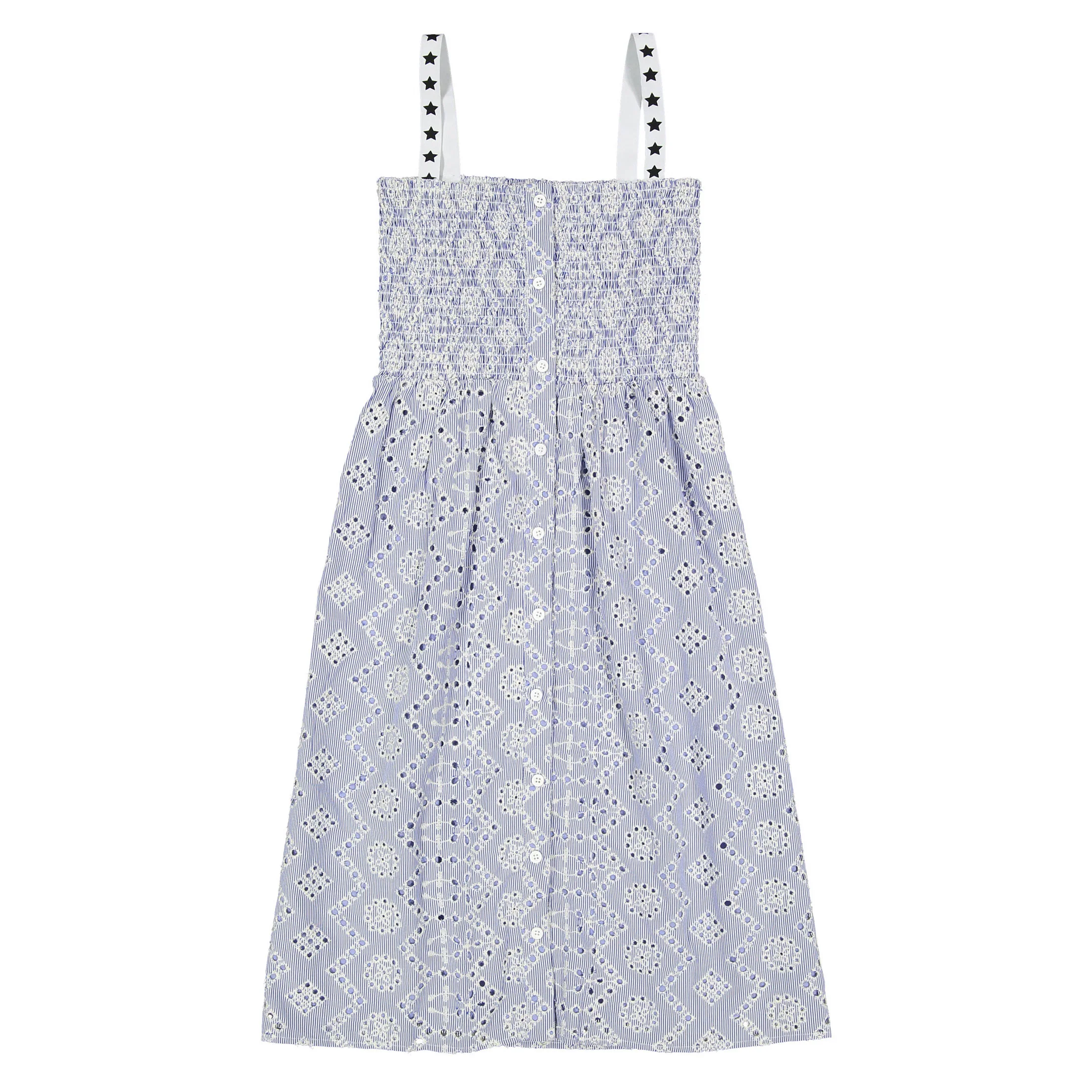 Darlin Blue Pinstripe Eyelet Jumper