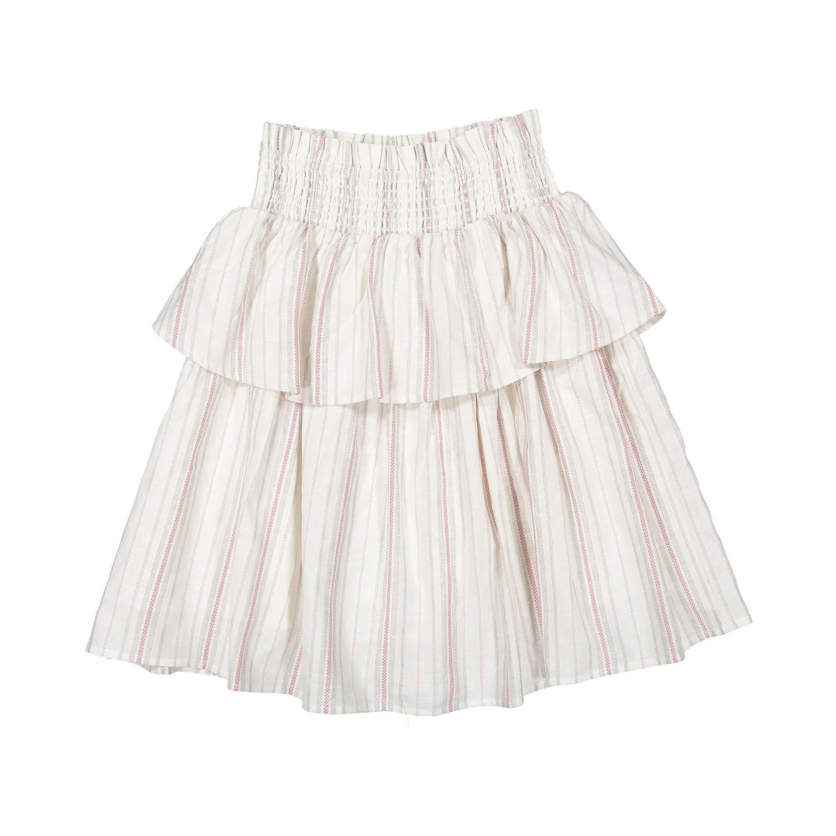 Darlin Cream Pinstripe Layered Skirt