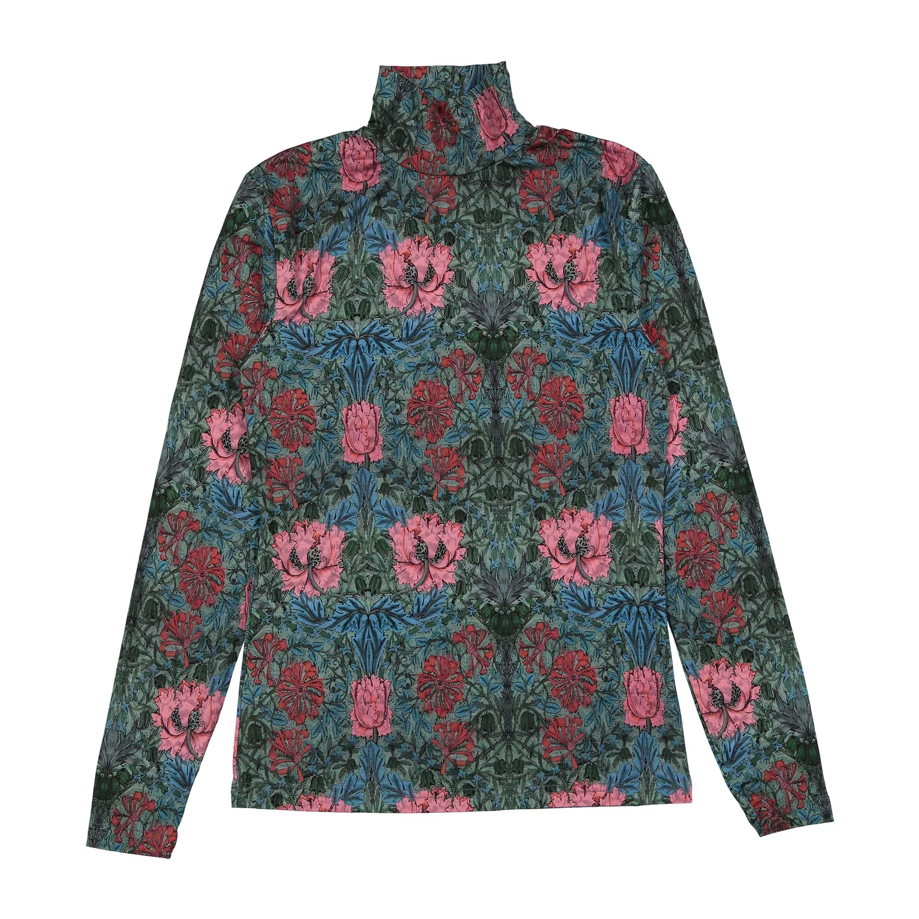 Darlin Green Floral Turtleneck
