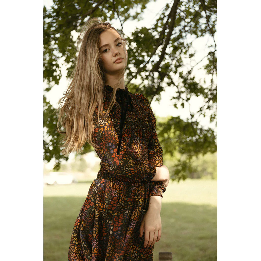 Darlin Multi Floral Smocked Dress - Image 3