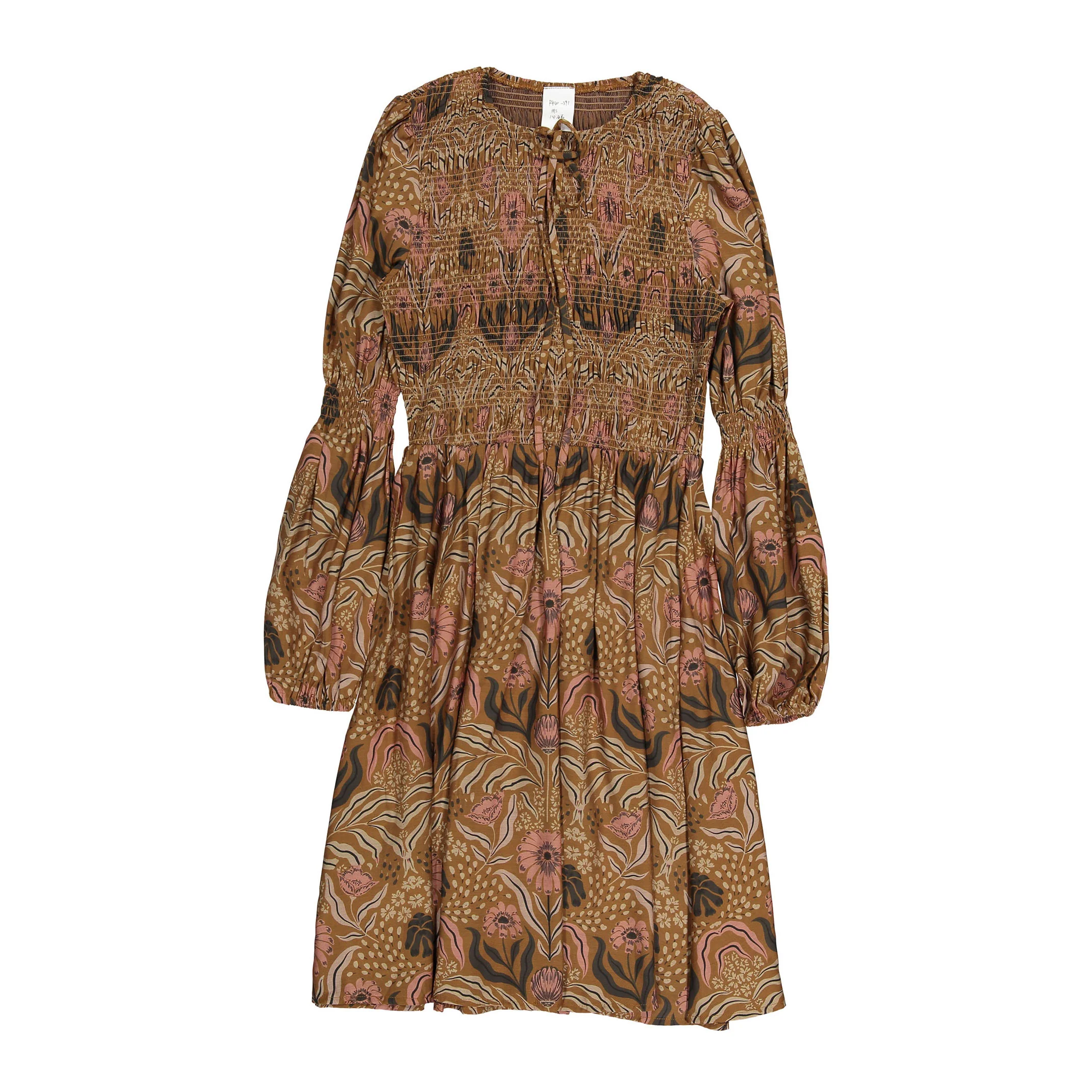 Darlin Mustard Floral Smock Dress