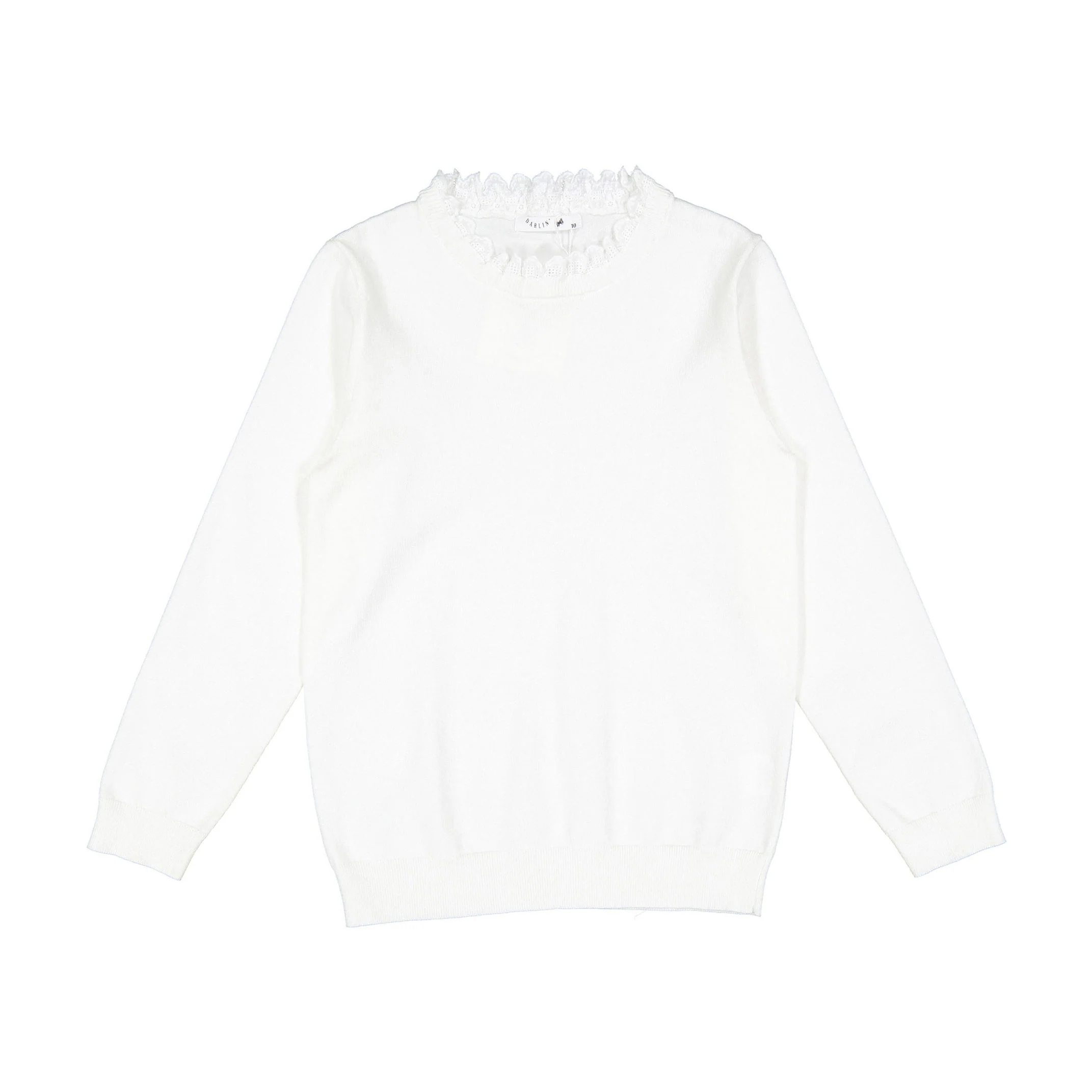 Darlin White Lace Neck Sweater