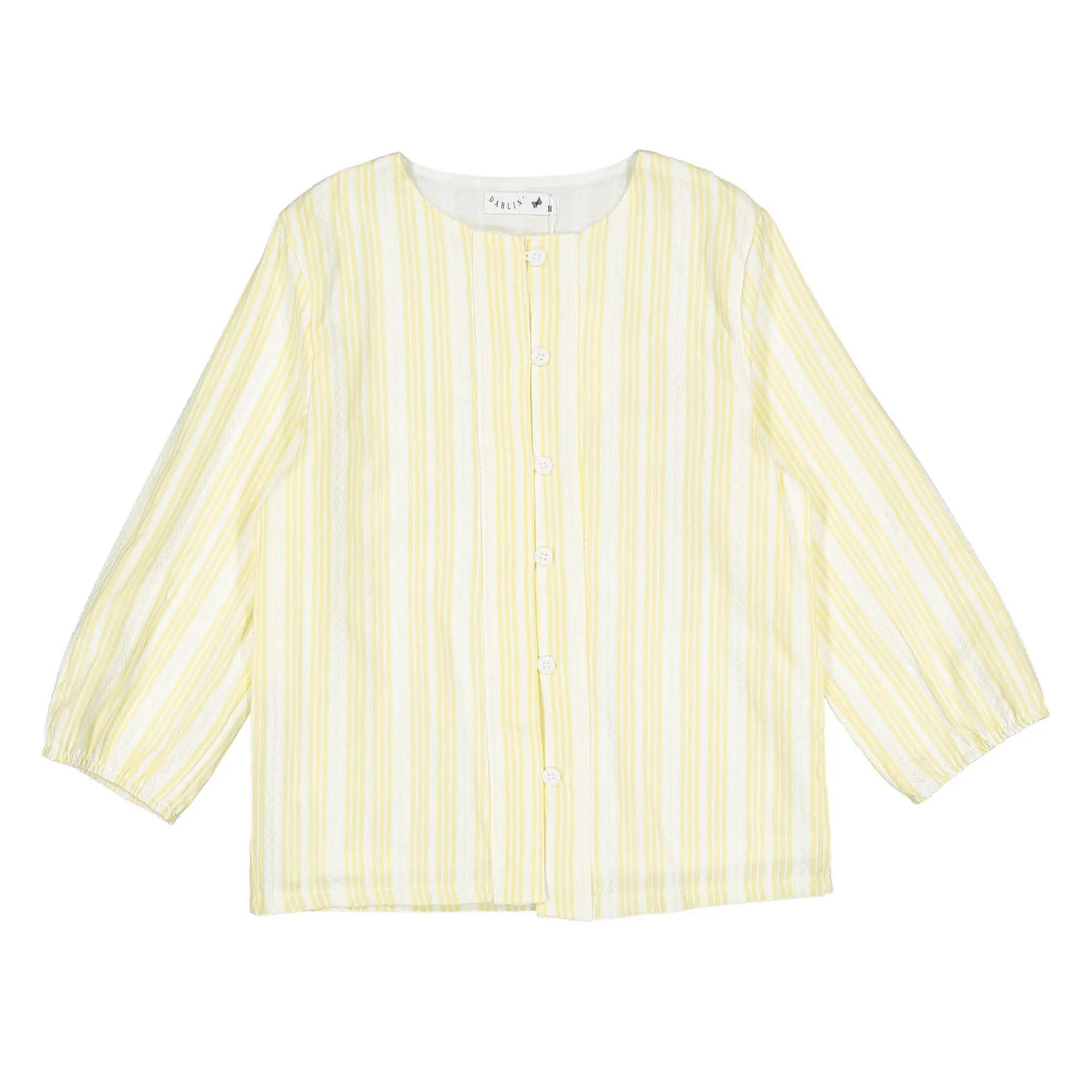 Darlin Yellow Lace Striped Top