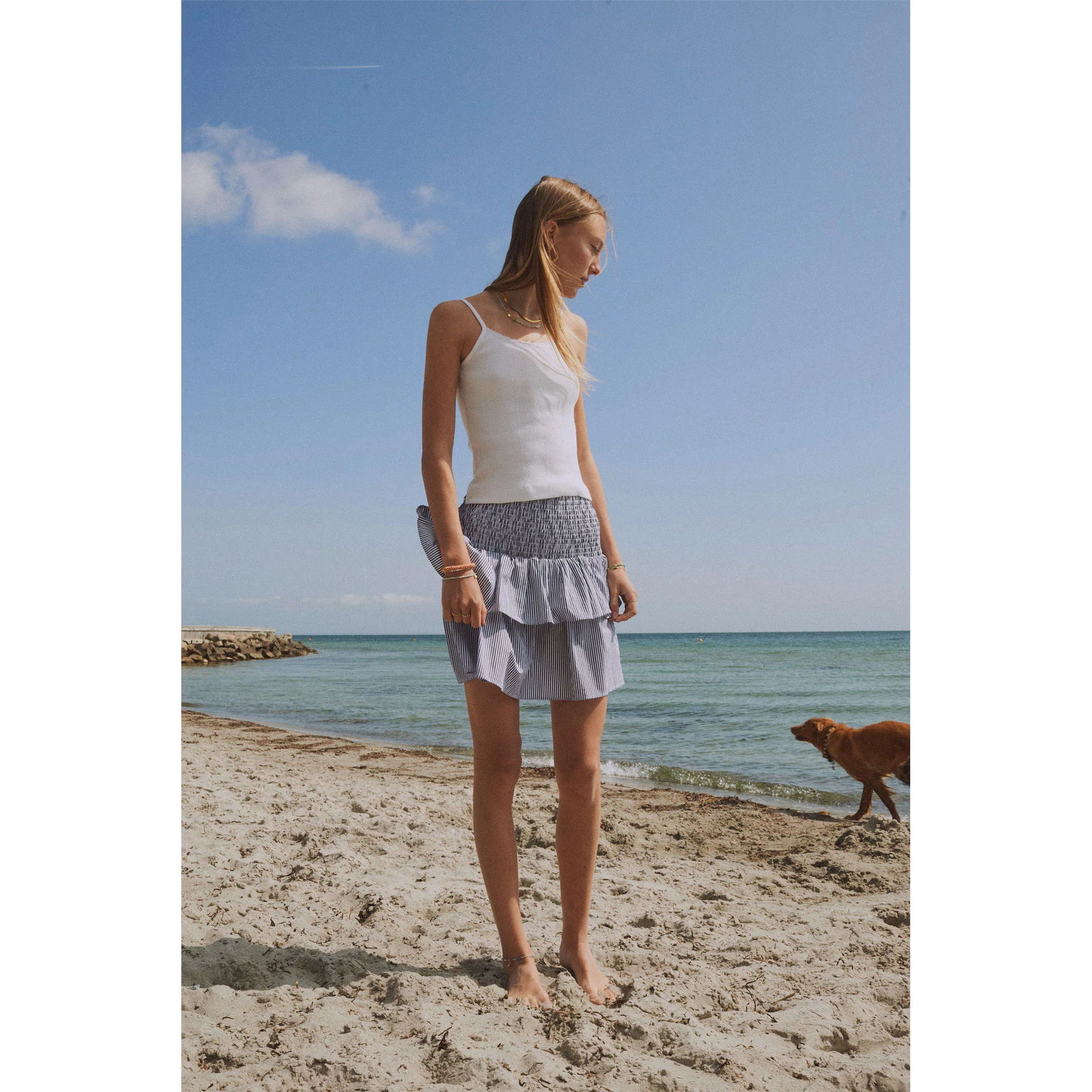 Designers Remix Black/White Stripes Harriet Mini Skirt - Image 2