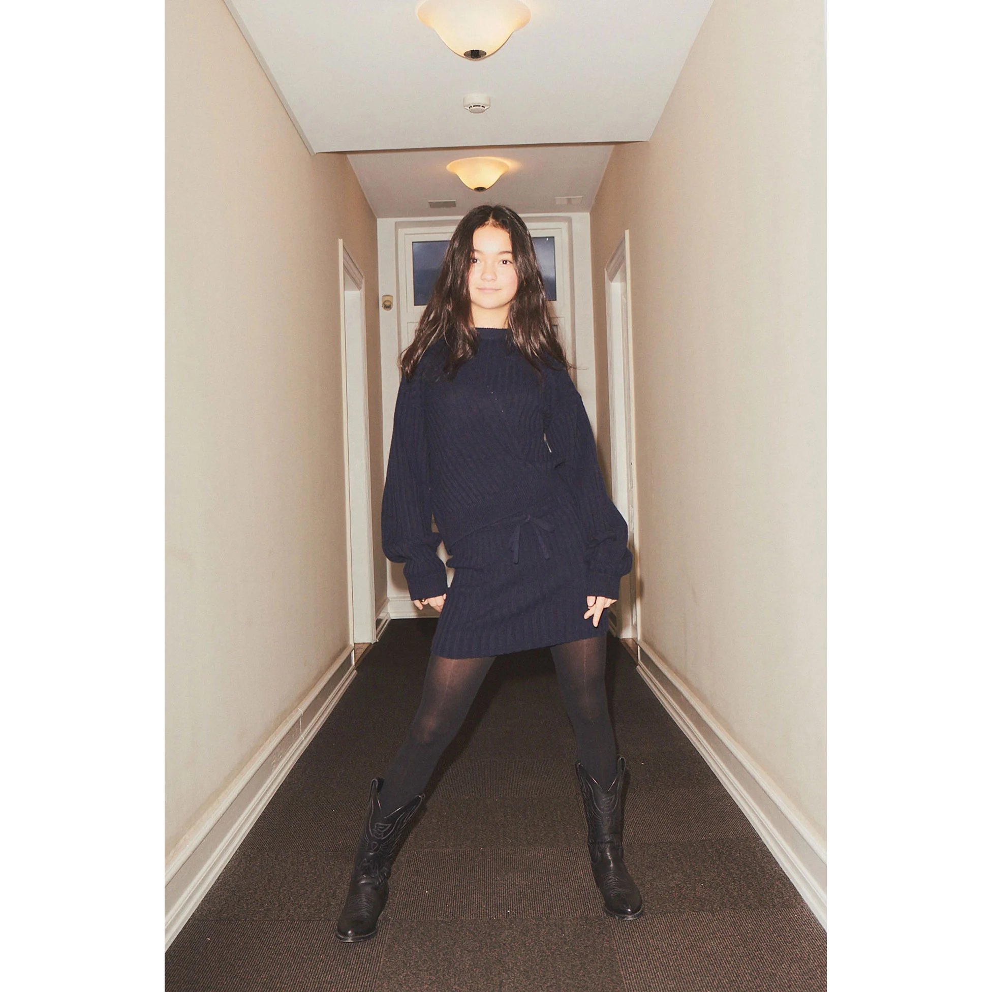 Designers Remix Blue Carmen Asymmetric Sweater - Image 2